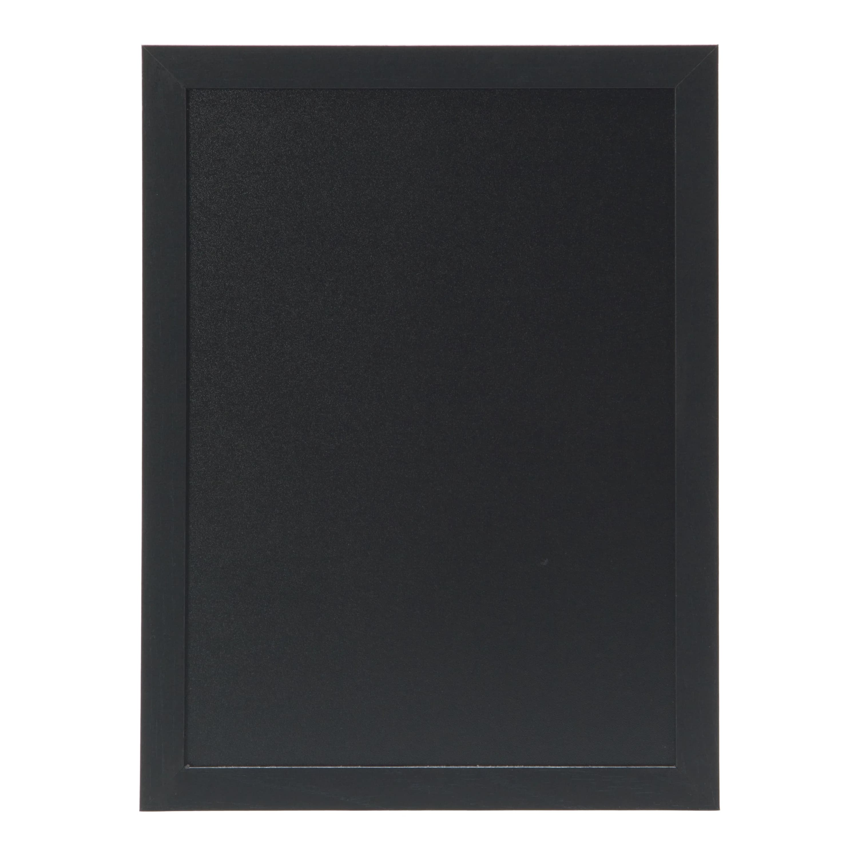 Securit® Ardoise murale "Woody" - Bois finition noir laqué - Feutre-craie et kit de montage inclus - 30x40cm