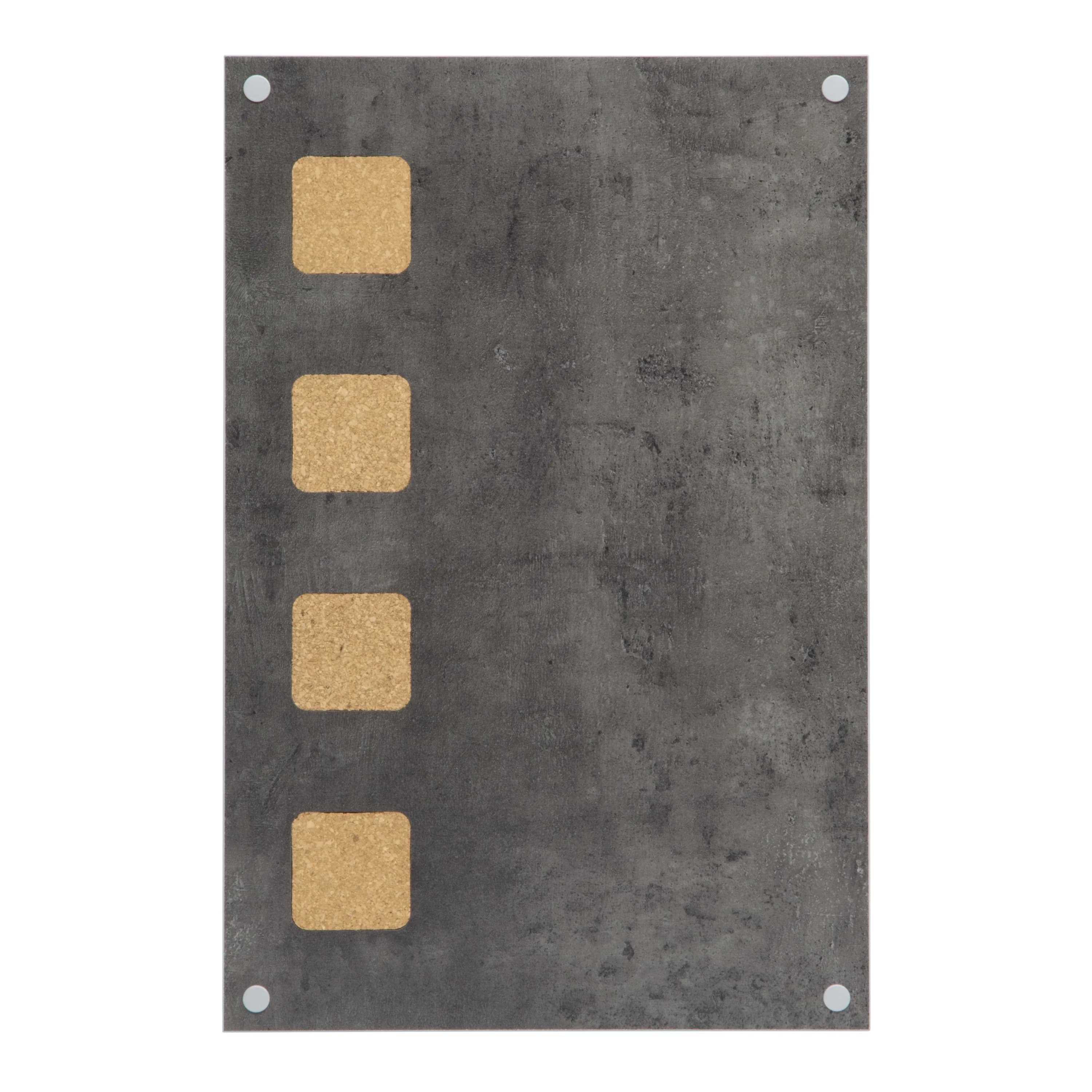 Securit® Ardoise murale - Aspect béton et liège - Feutre-craie et kit de montage inclus