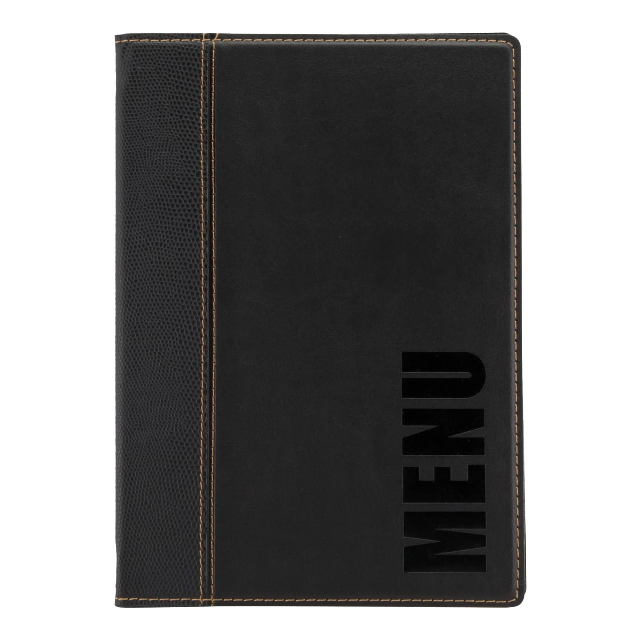 Securit® Protège-menu A5 "Trendy" - Noir - Simili-cuir - 4 vues