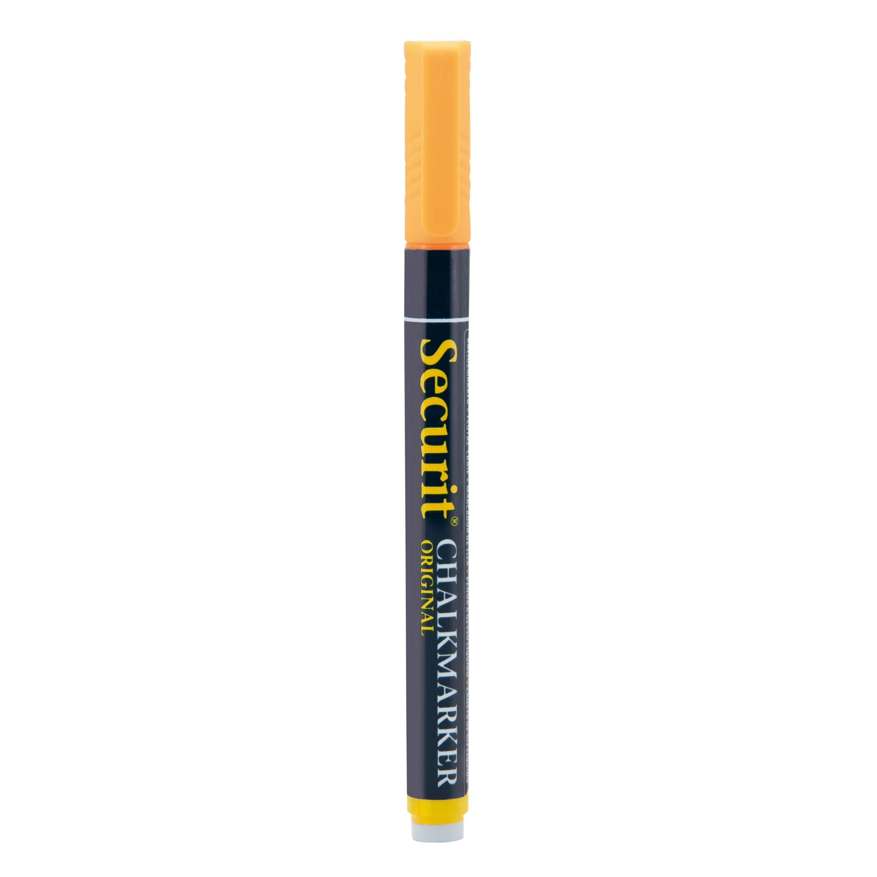 Securit® Feutre-craie à encre liquide - Orange - Taille de mine 1-2mm obus