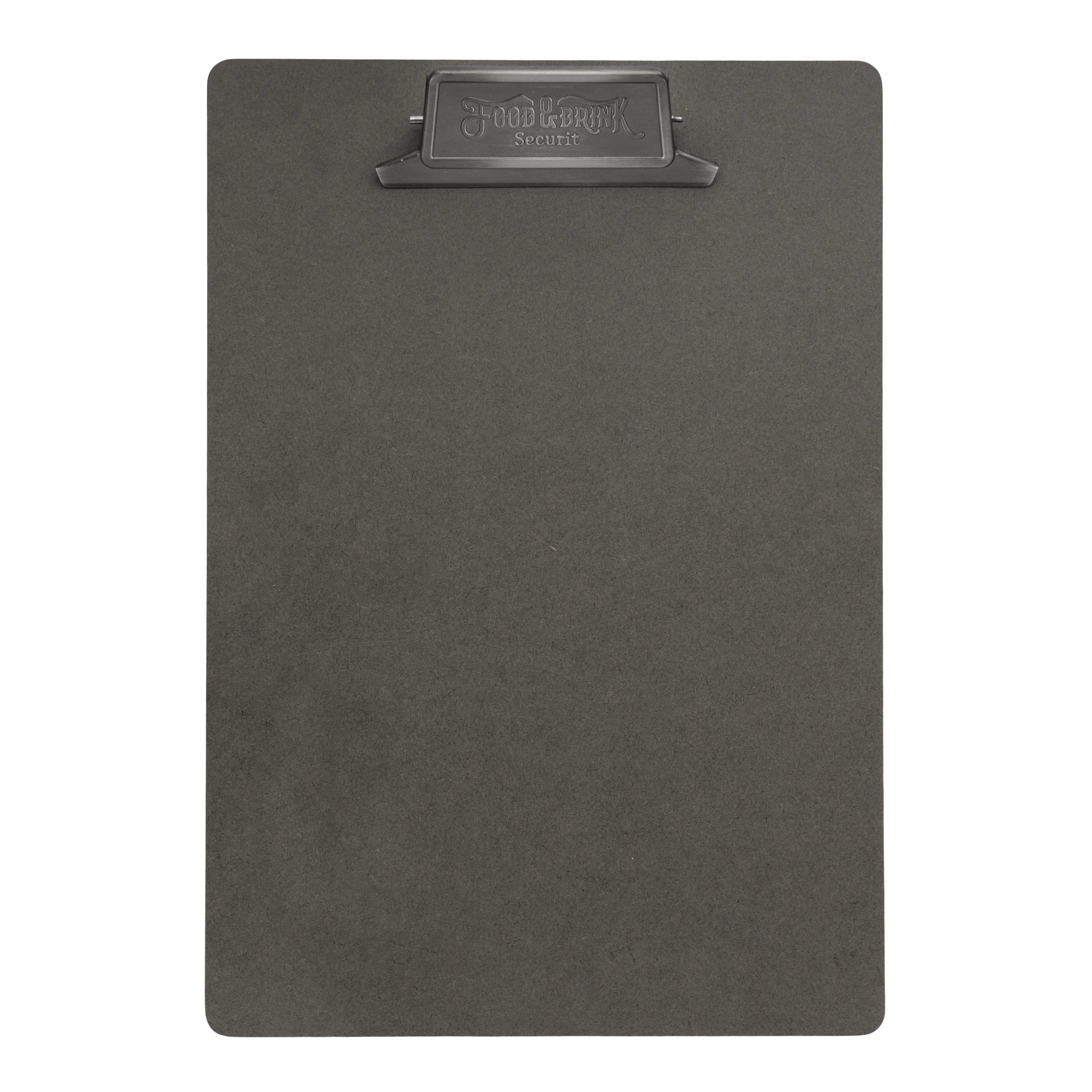 Securit® Protège-menu A4 Vintage avec pince en acier inoxydable - Gris
