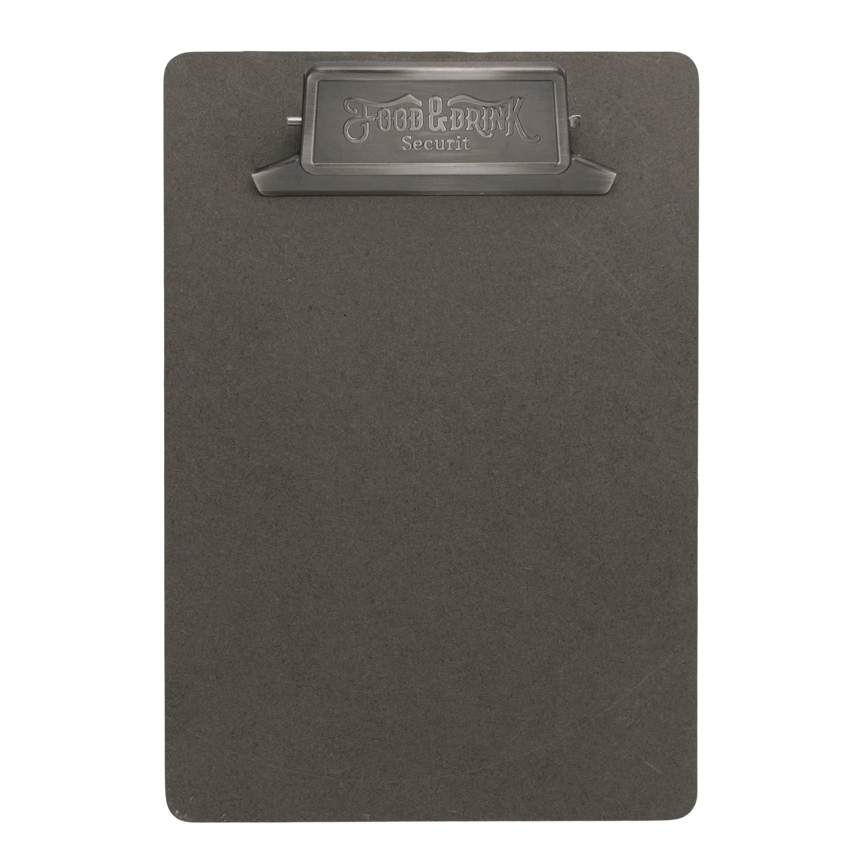 Securit® Protège-menu A5 Vintage avec pince en acier inoxydable - Gris