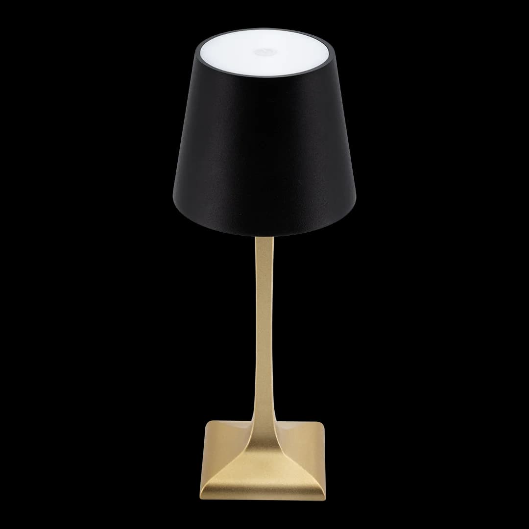 Securit® Lampe de table LED sans fil "Rome" - Noir/Doré - Intérieur/Extérieur - Câble magnétique inclus