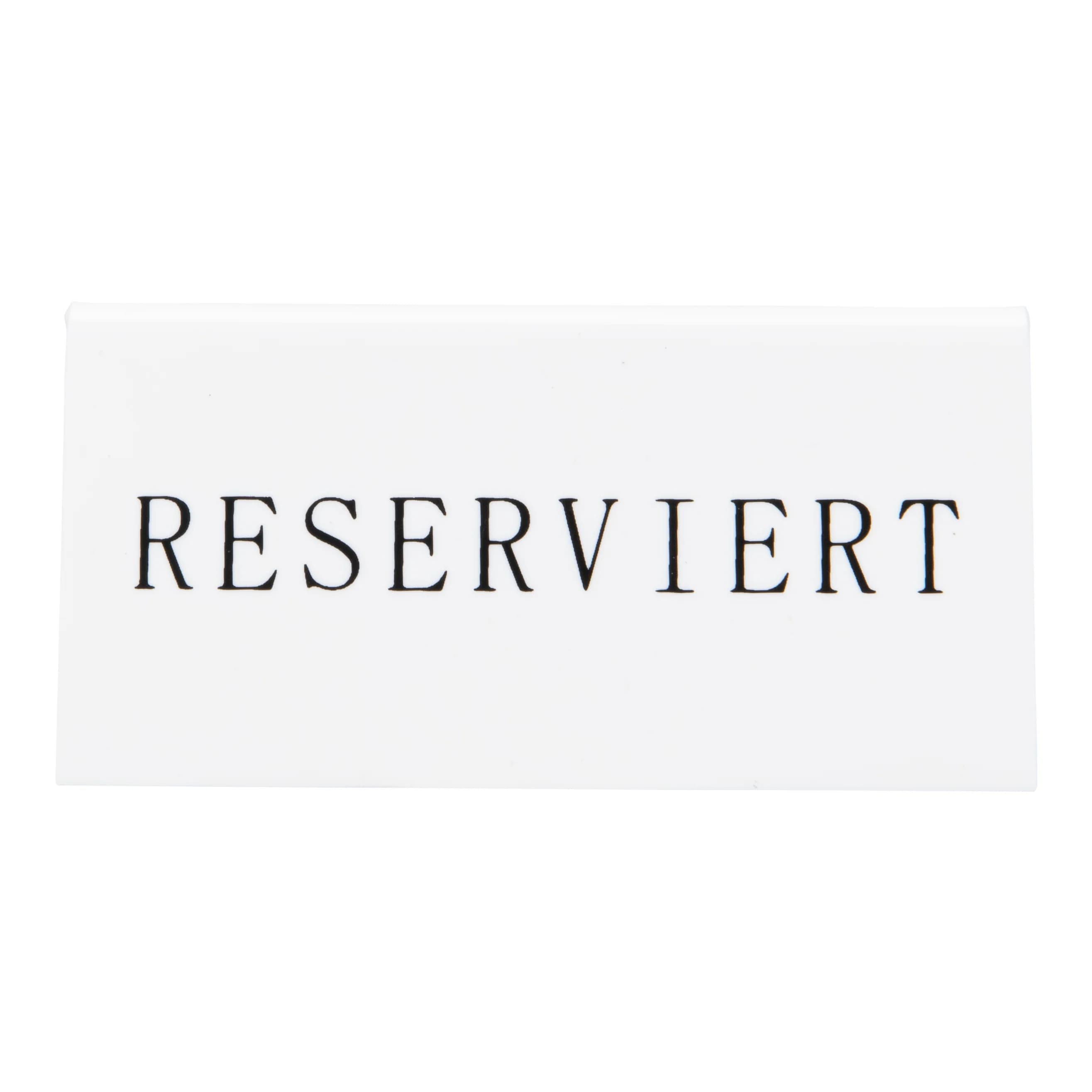Securit® Lot de 5 Chevalets réservation de table "Reserviert" (Allemand) - Acrylique blanc avec lettres noirs
