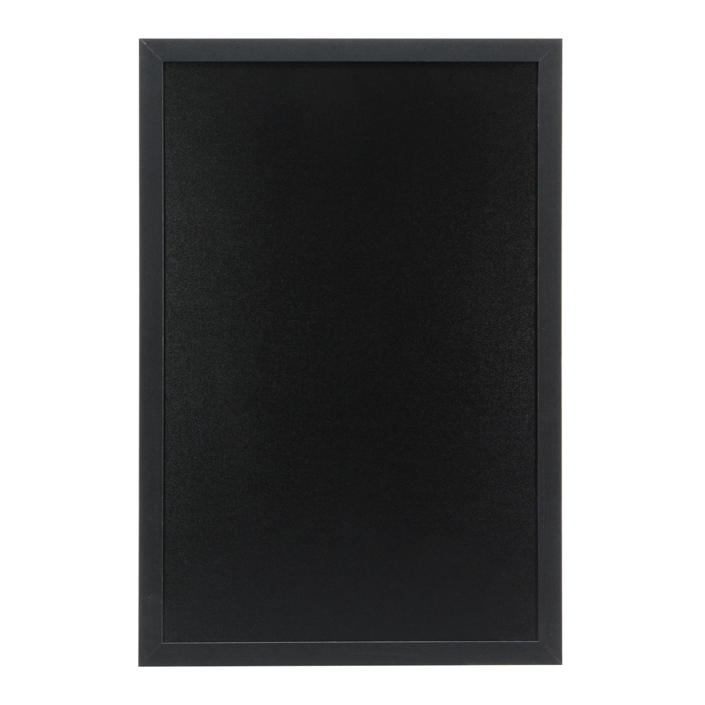 Securit® Ardoise murale "Woody" - Bois finition noir laqué - Feutre-craie et kit de montage inclus - 40x60cm