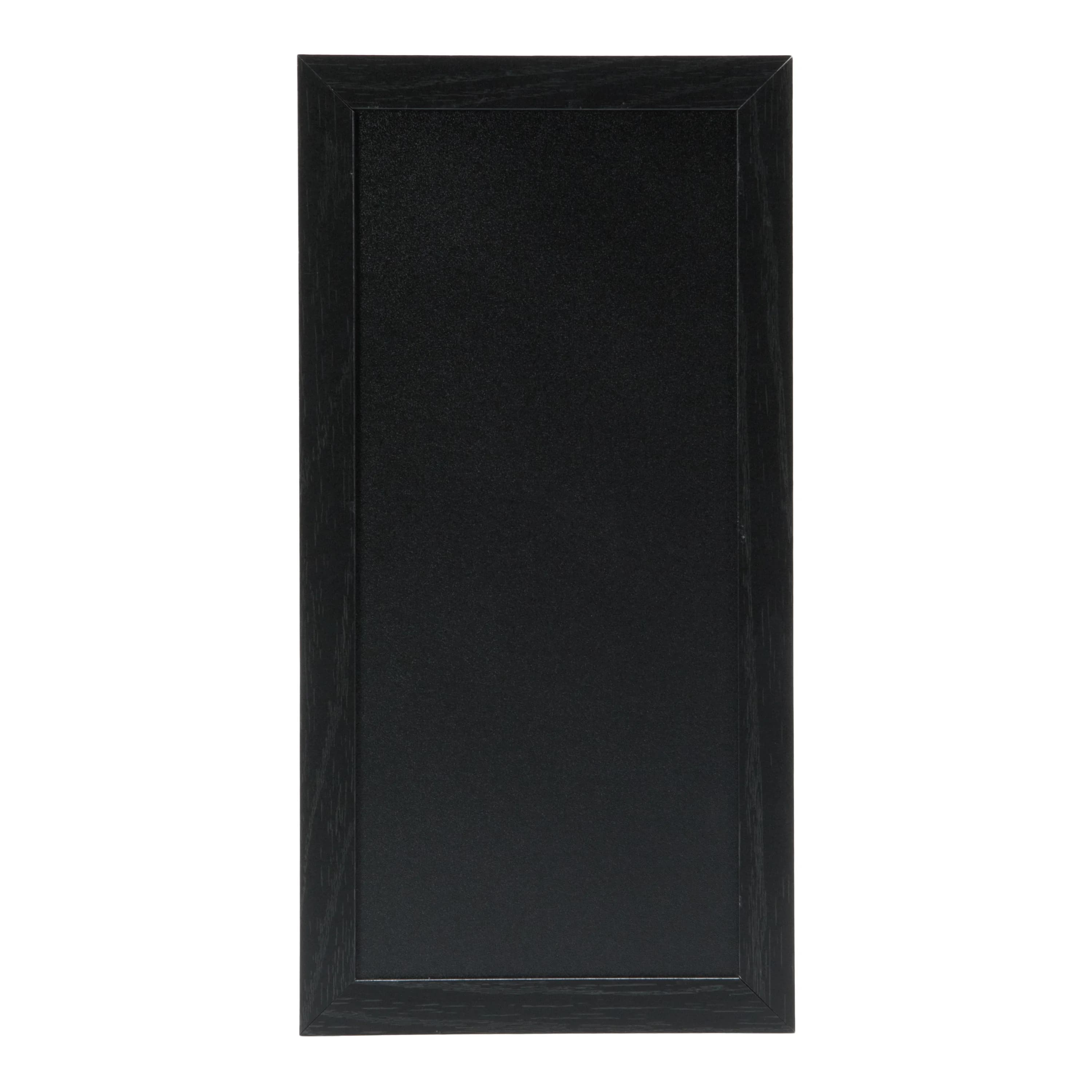 Securit® Ardoise murale "Woody" - Bois finition noir laqué - Feutre-craie et kit de montage inclus - 20x40cm