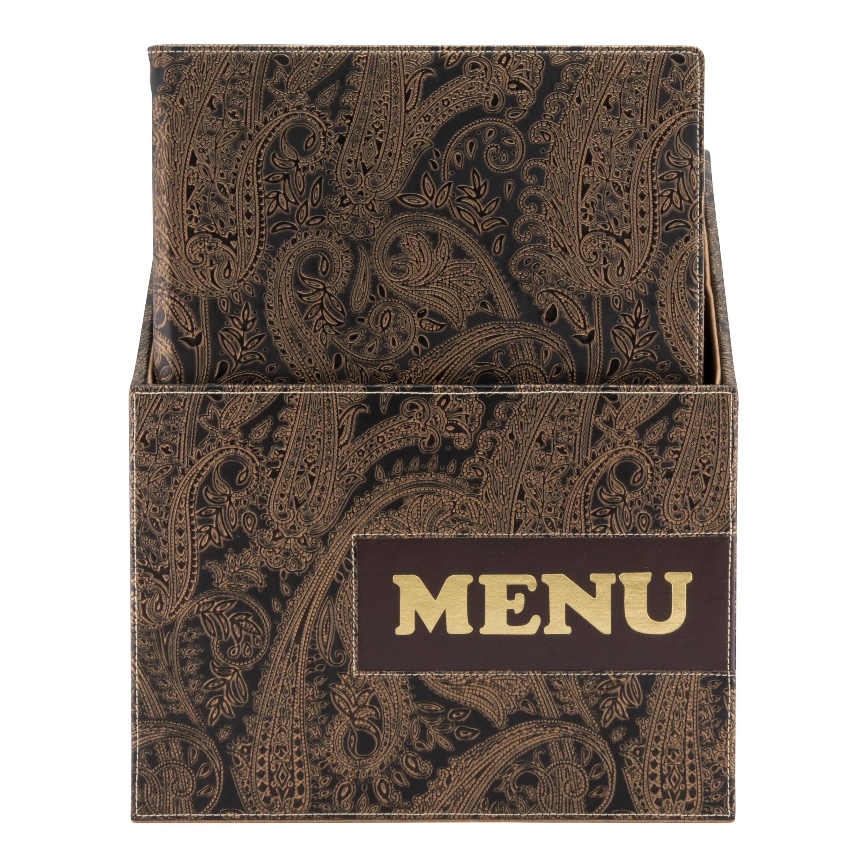 Securit® Boite contenant 10 Protège-menus A4 "Design" - Paisley - 4 vues