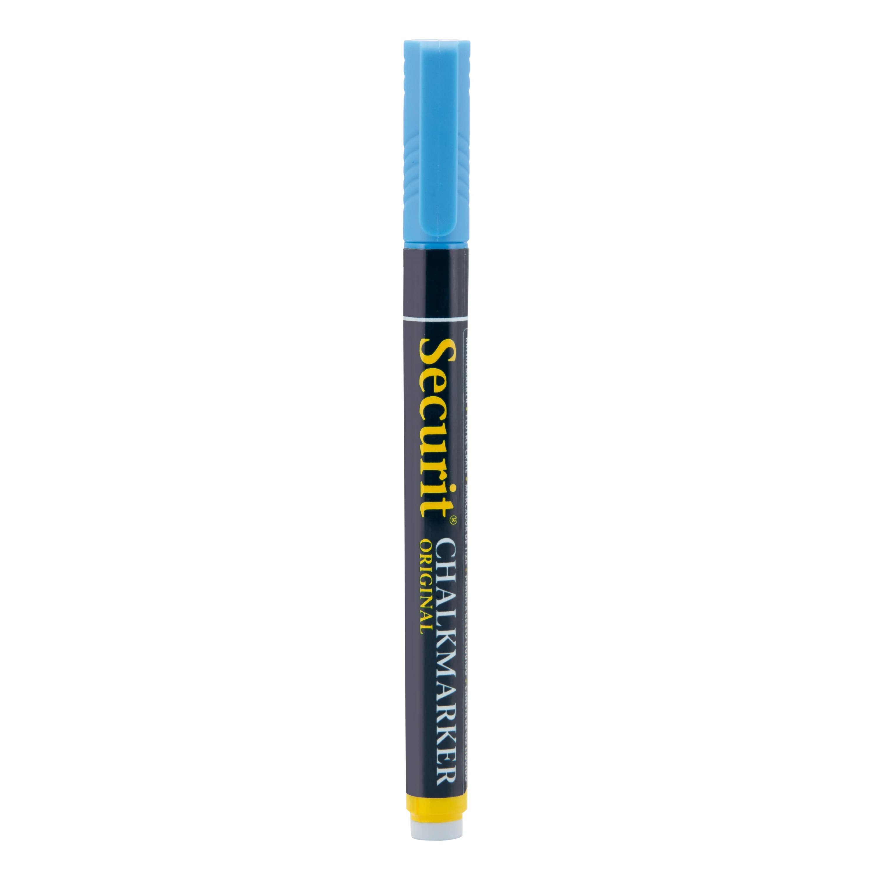 Securit® Feutre-craie à encre liquide - Bleu - Taille de mine 1-2mm obus