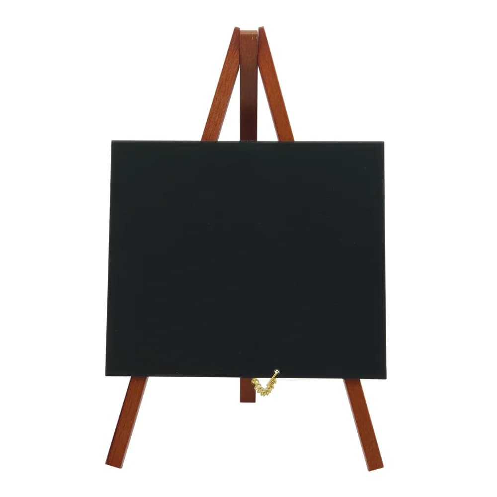 Securit® Mini Ardoise de table sur chevalet - Bois finition acajou laqué - Feutre-craie inclus