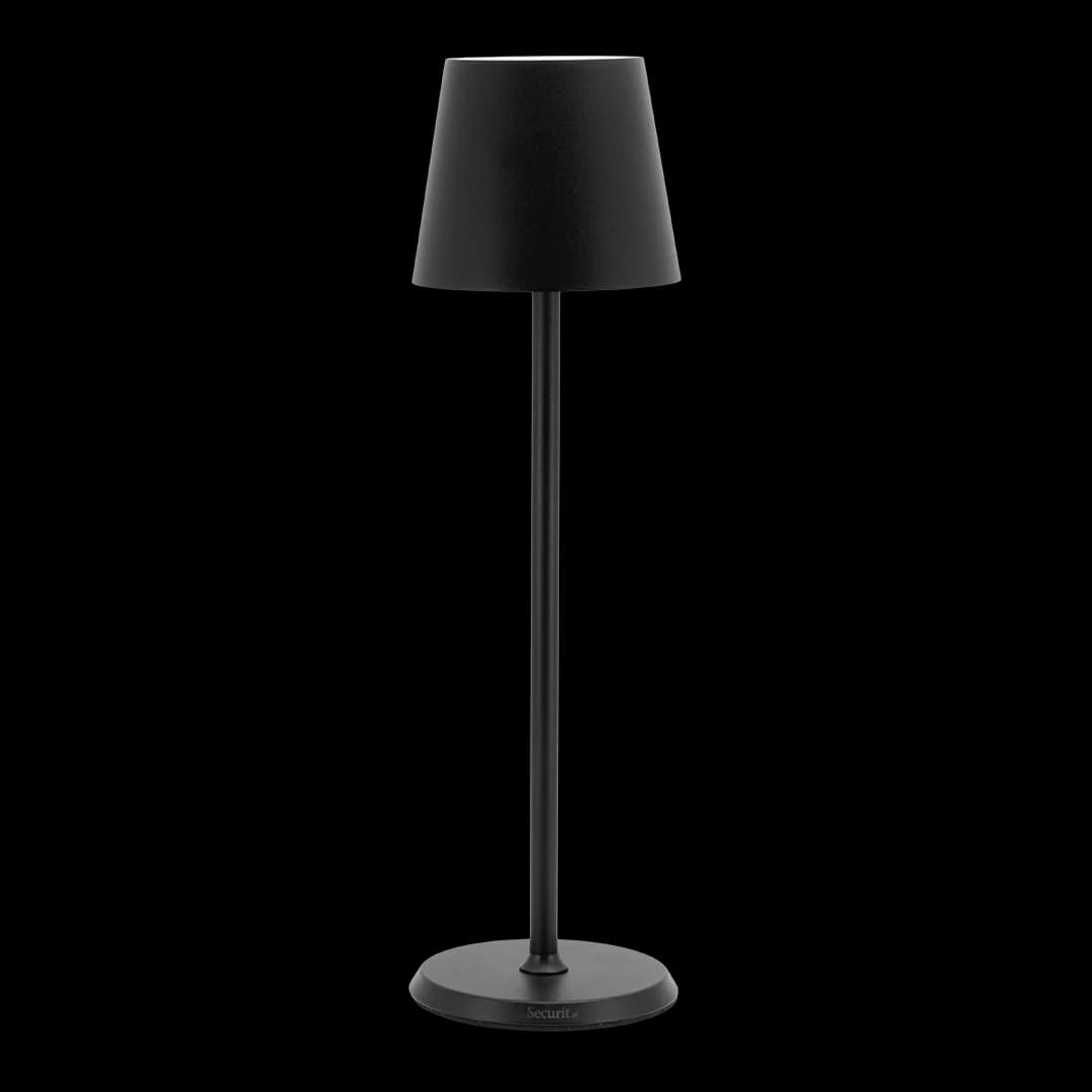 Securit® Lampe de table LED sans fil "Féline" - Noir - Intérieur/Extérieur - Câble magnétique inclus