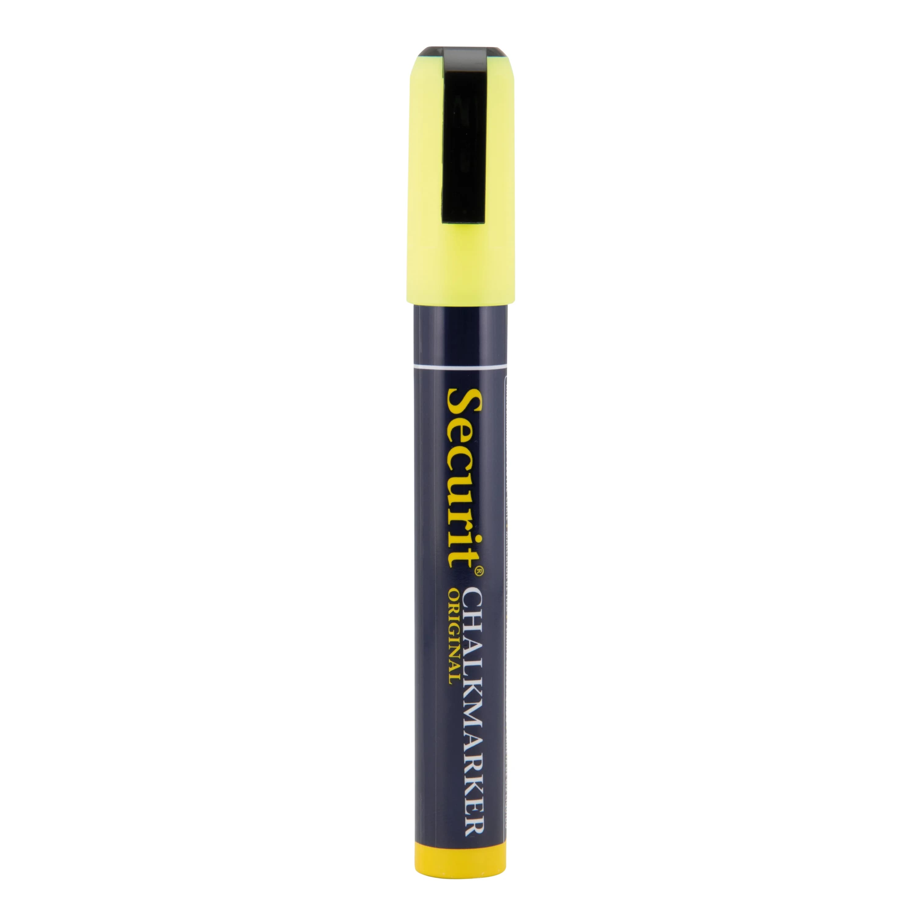 Securit® Feutre-craie à encre liquide - Jaune - Taille de mine 2-6mm biseautée