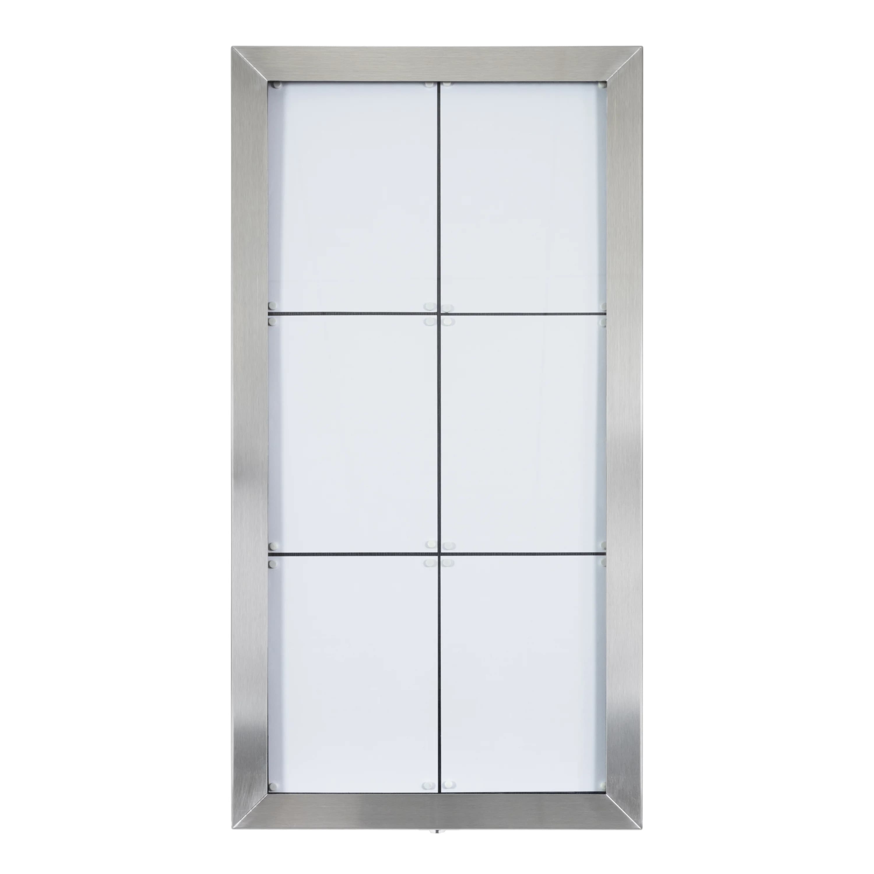 Securit® Présentoir porte-menu LED A4 "Stainless Steel" - Acier inoxydable - 6 vues