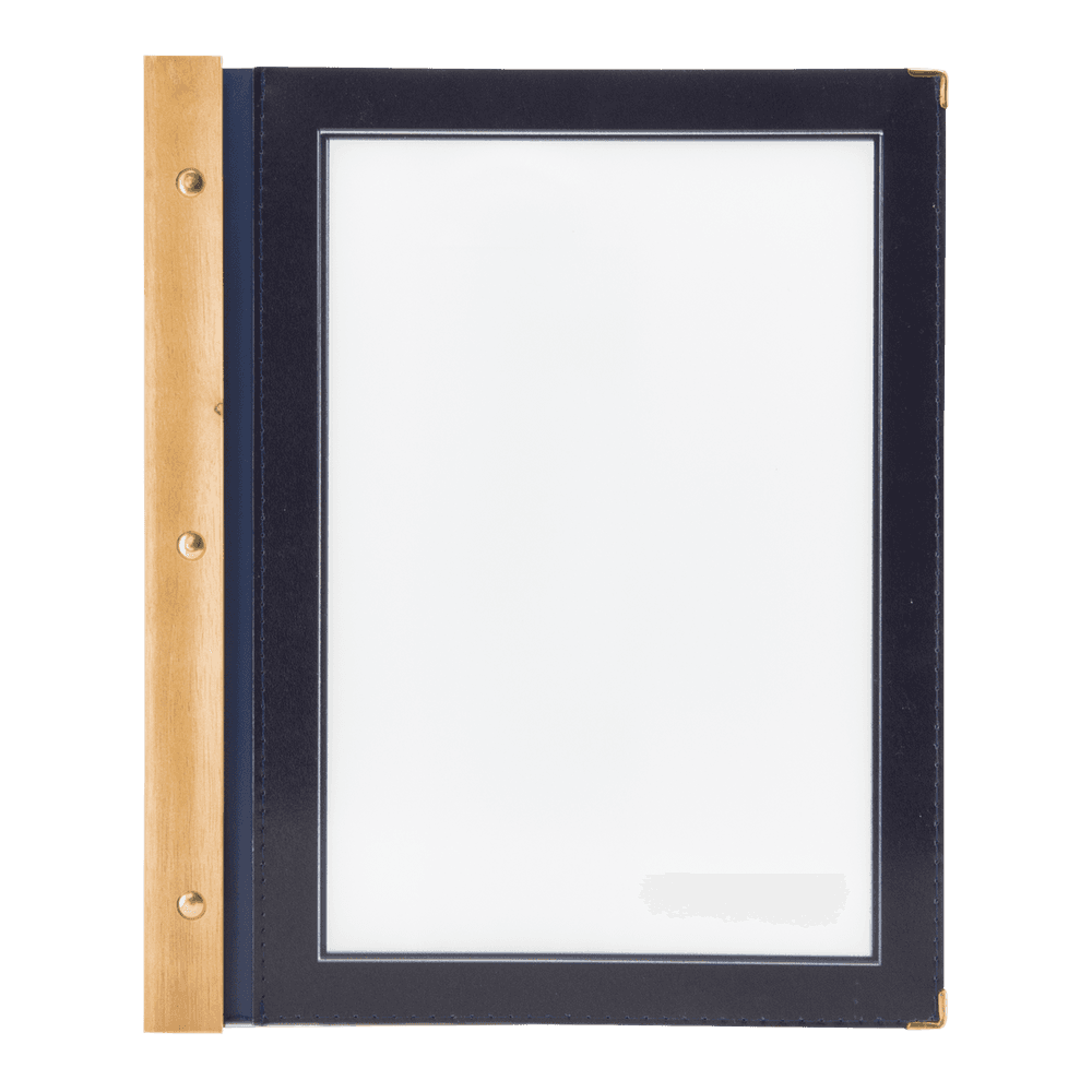 Securit® Protège-menu A4 "Wood" - Bleu - 4 vues