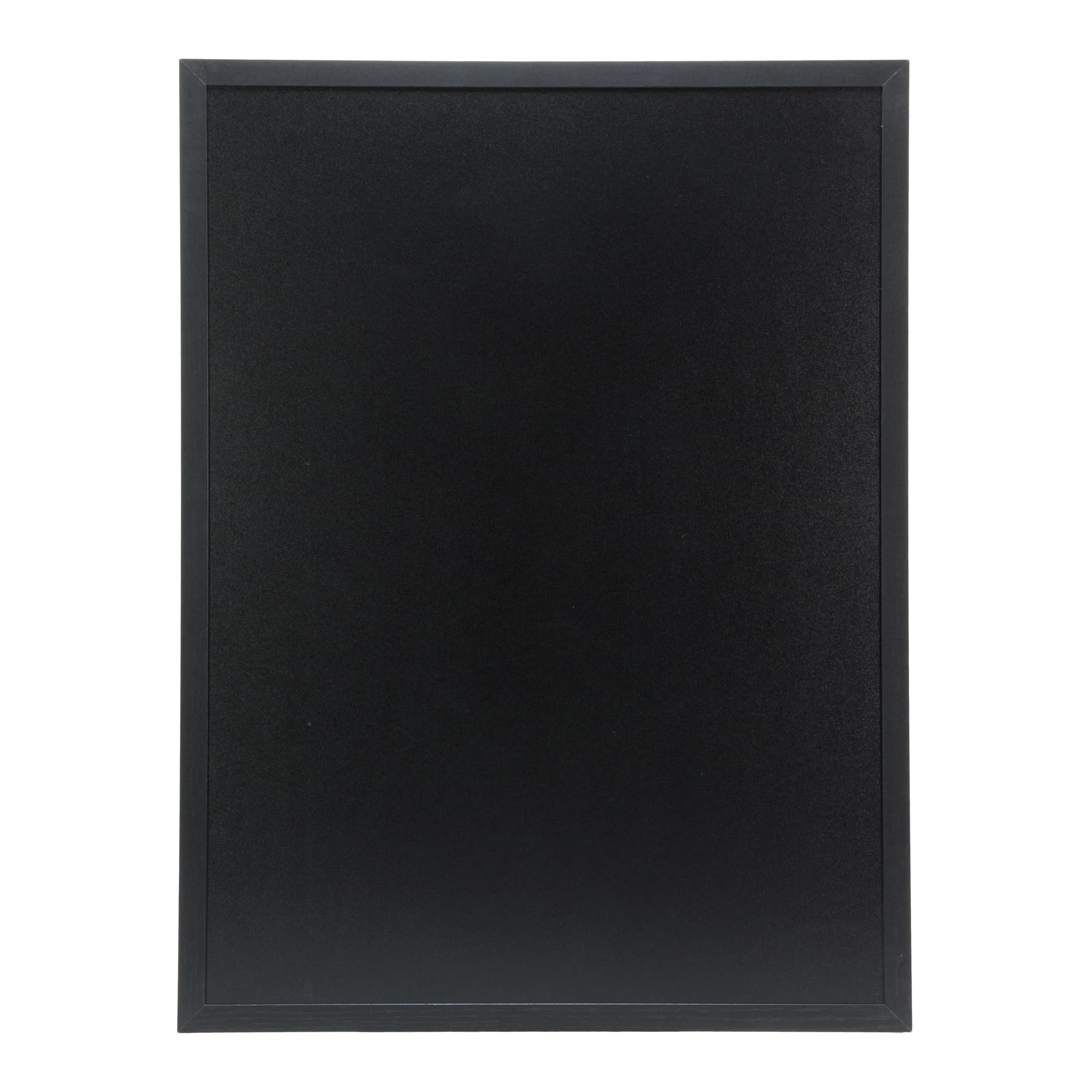 Securit® Ardoise murale "Woody" - Bois finition noir laqué - Feutre-craie et kit de montage inclus - 60x80cm