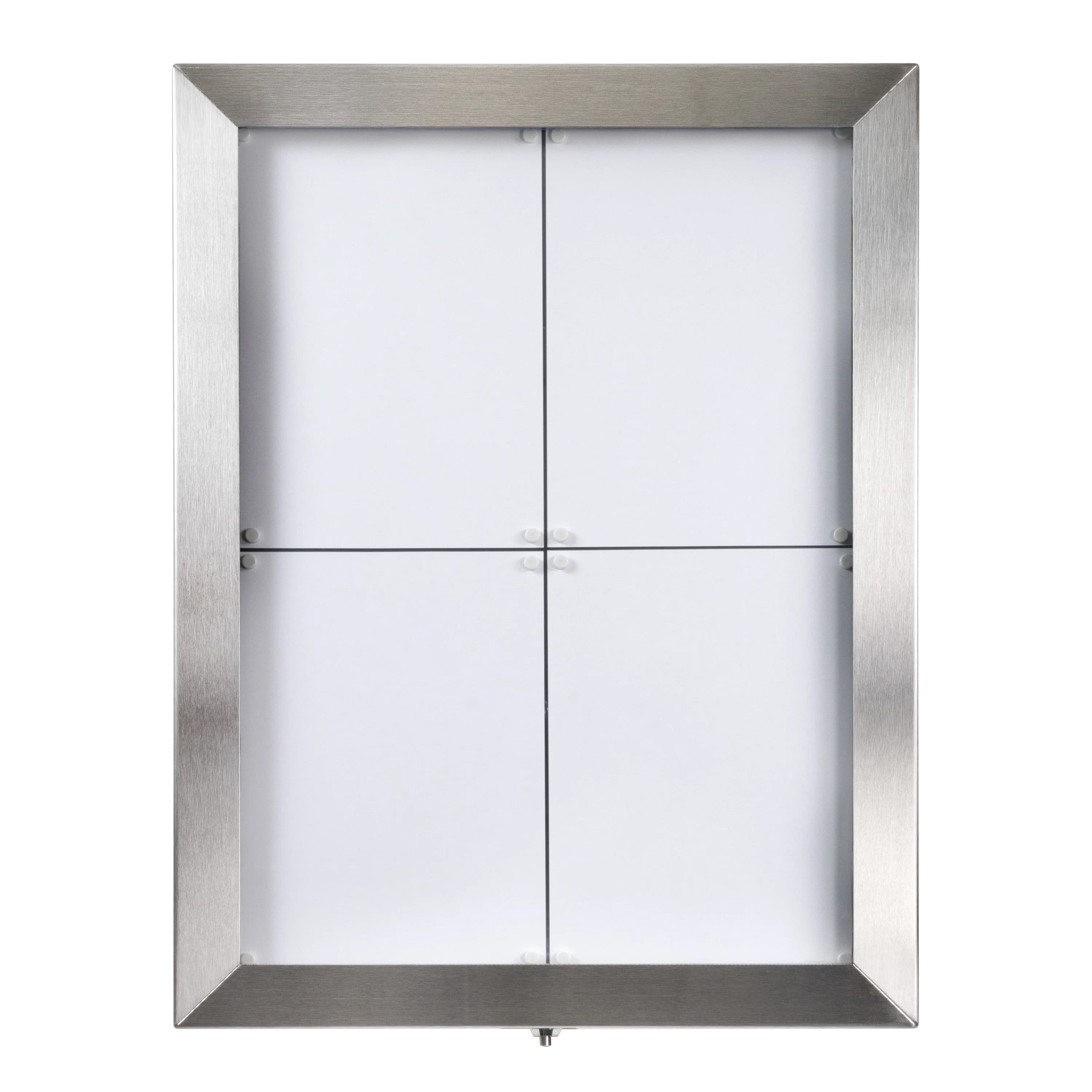 Securit® Présentoir porte-menu LED A4 "Stainless Steel" - Acier inoxydable - 4 vues