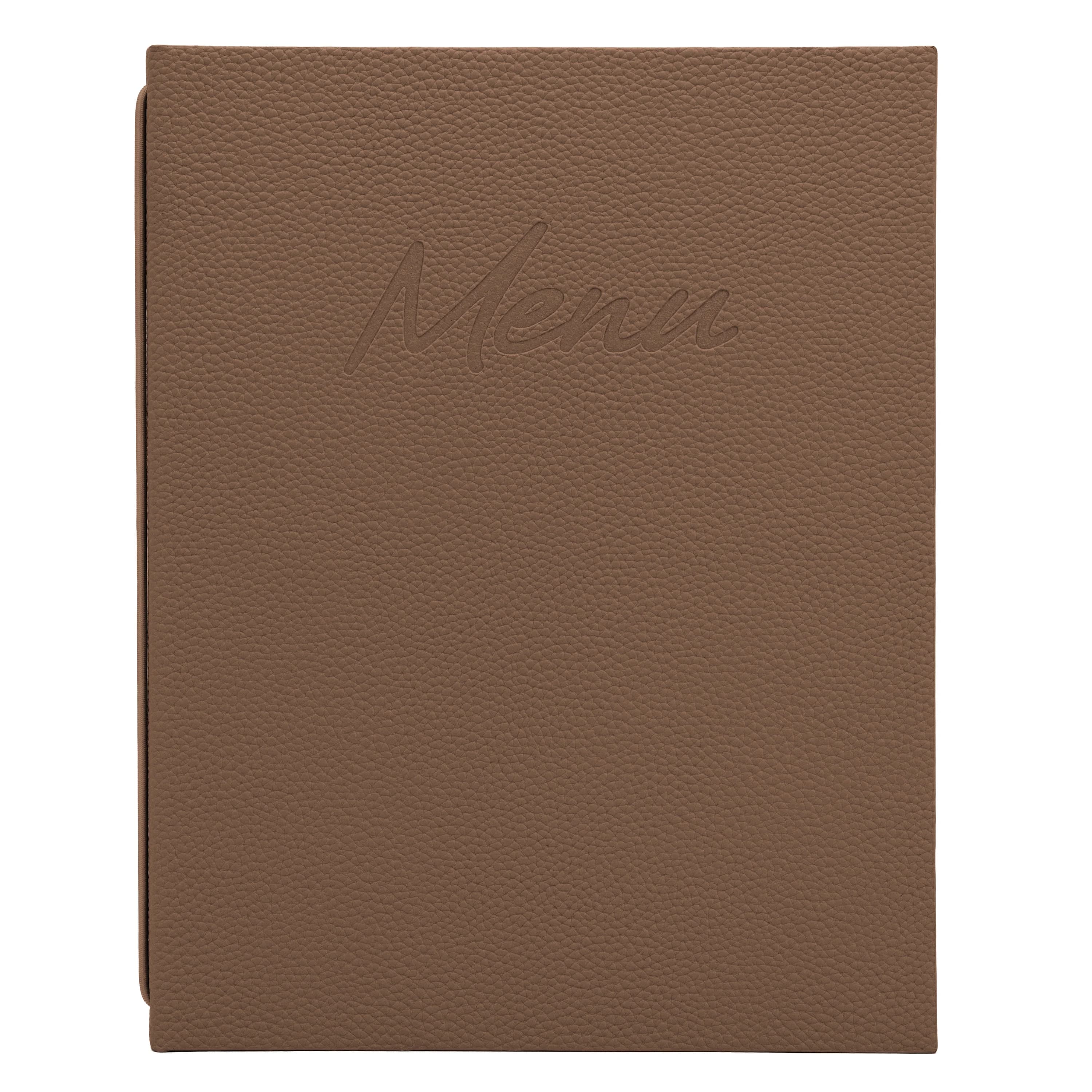 Securit® Protège-menu A4 "Signature" - Marron clair - 4 vues