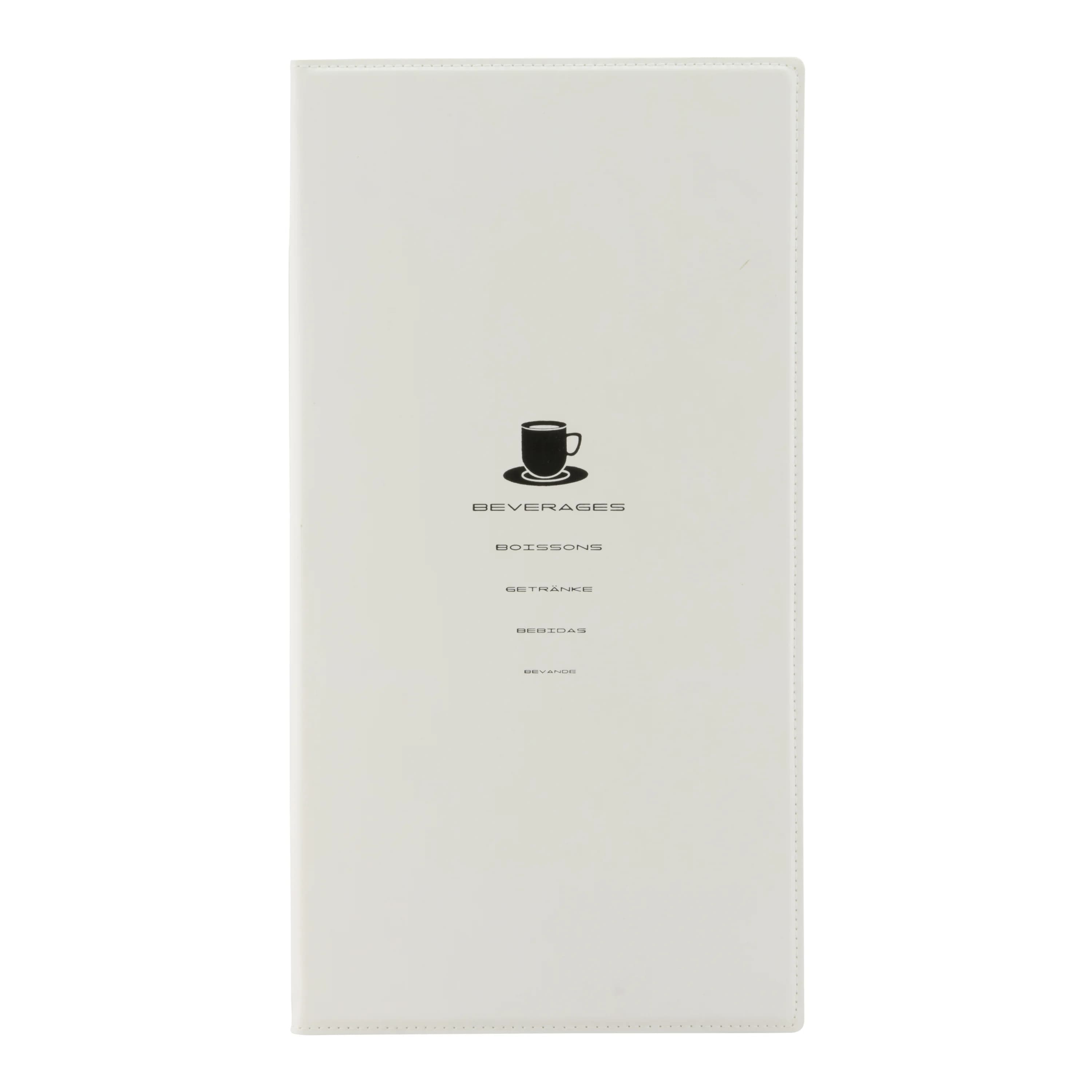 Securit® Protège-menu carte des boissons A45 "Trendy" - Blanc - Simili-cuir - 4 vues
