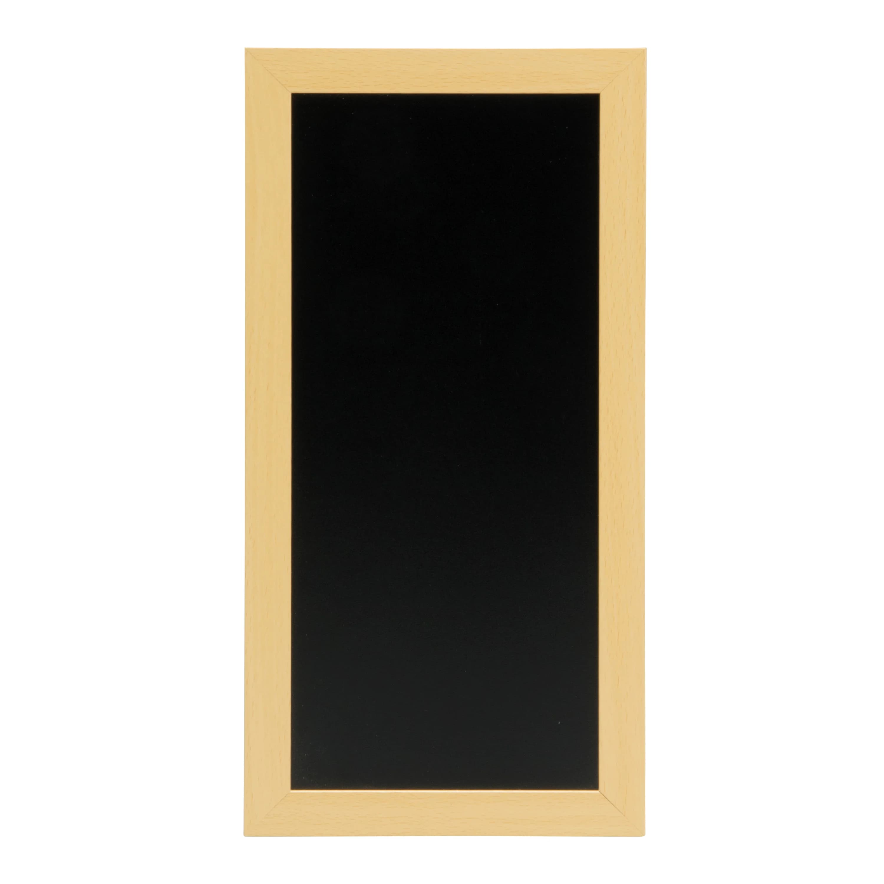 Securit® Ardoise murale "Woody" - Bois finition teck laqué - Feutre-craie et kit de montage inclus - 20x40cm