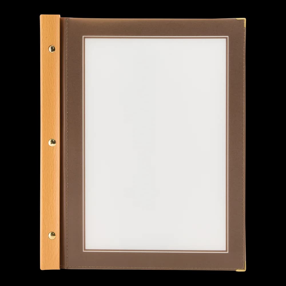 Securit® Protège-menu A4 "Wood" - Marron - 4 vues