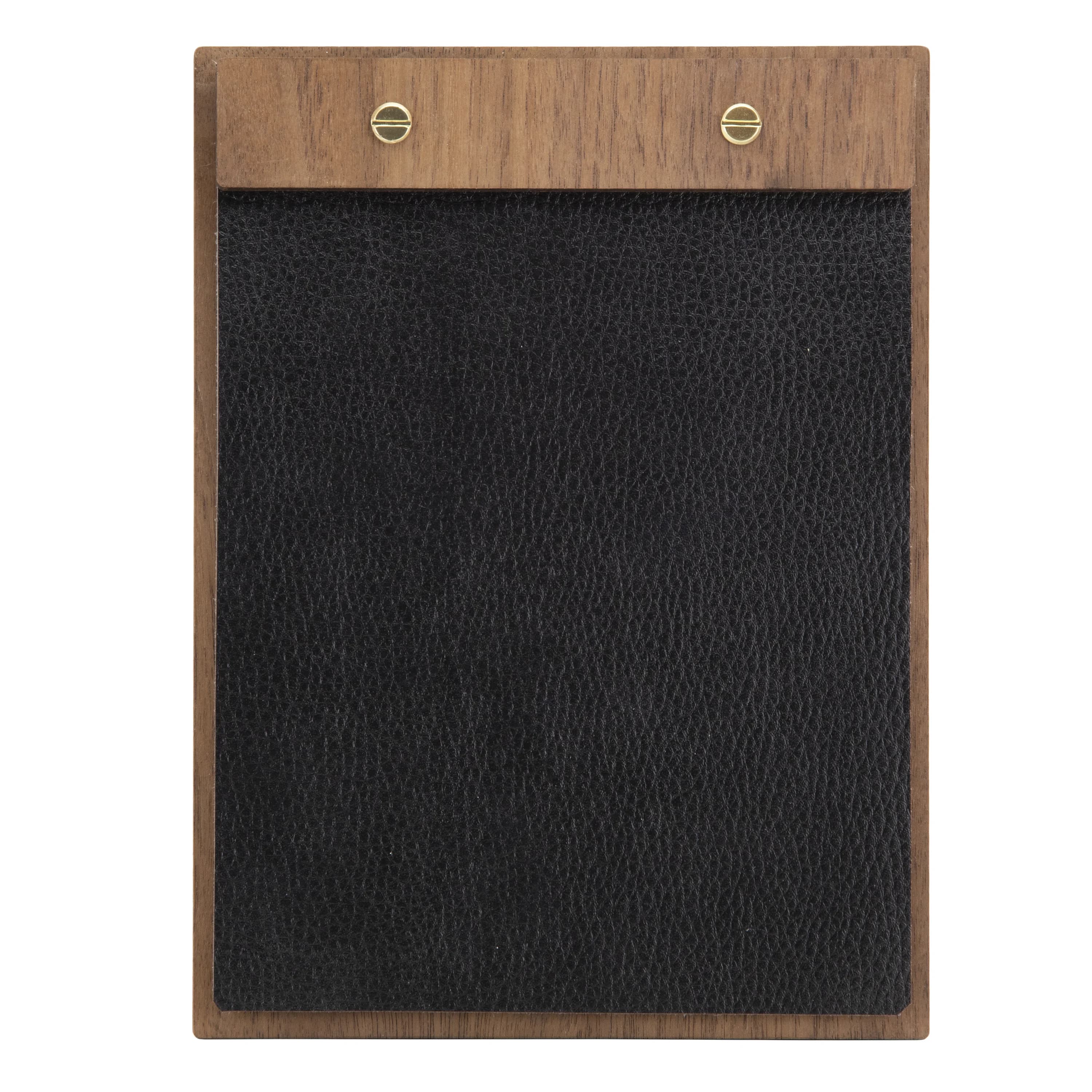 Securit® Protège-menu A5 "Walnut" - Couverture en cuir - Bois finition noyer laqué