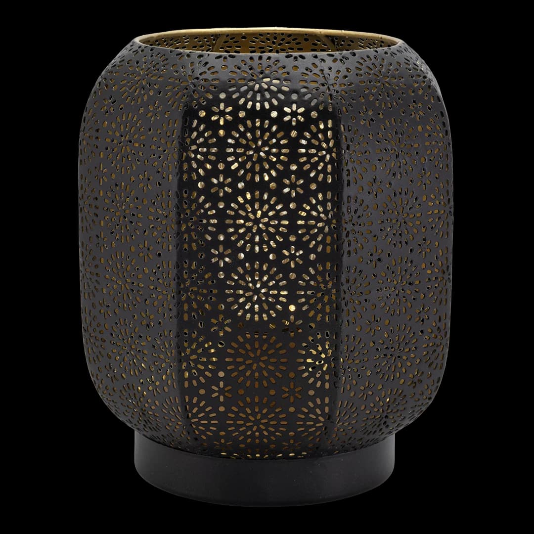 Securit® Lampe de table LED sans fil "Marrakech" - Noir/Doré - Intérieur/Extérieur - Câble magnétique inclus