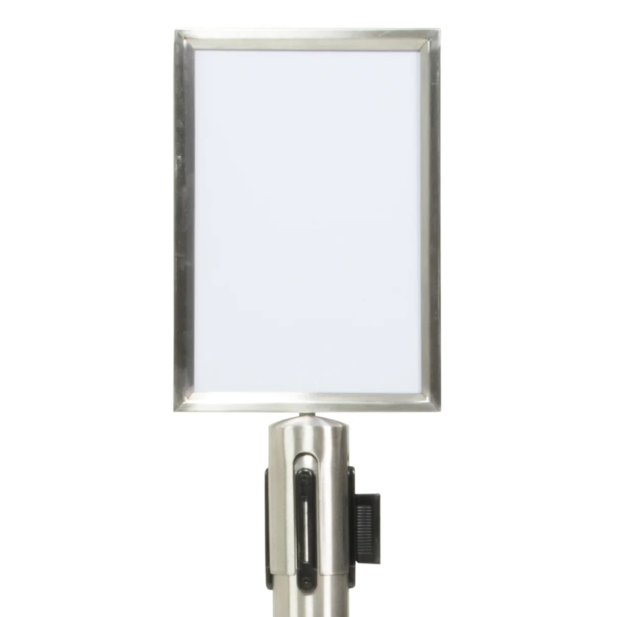 Securit® Porte-affiche A4 pour Poteau d'accueil Rétractable - Chrome - Kit de montage inclus