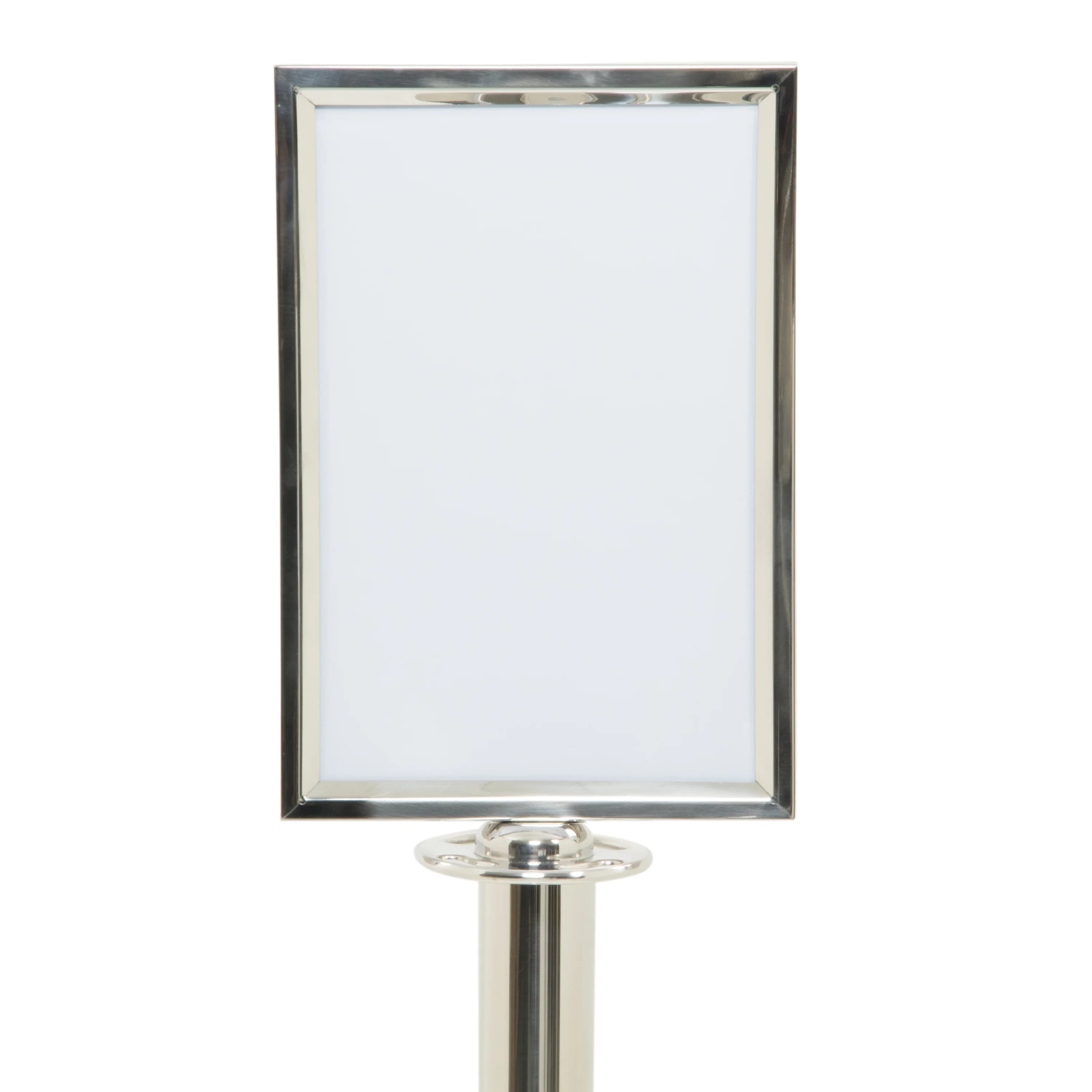 Securit® Porte-affiche A4 pour Poteau d'accueil "Classic" - Chrome - Kit de montage inclus