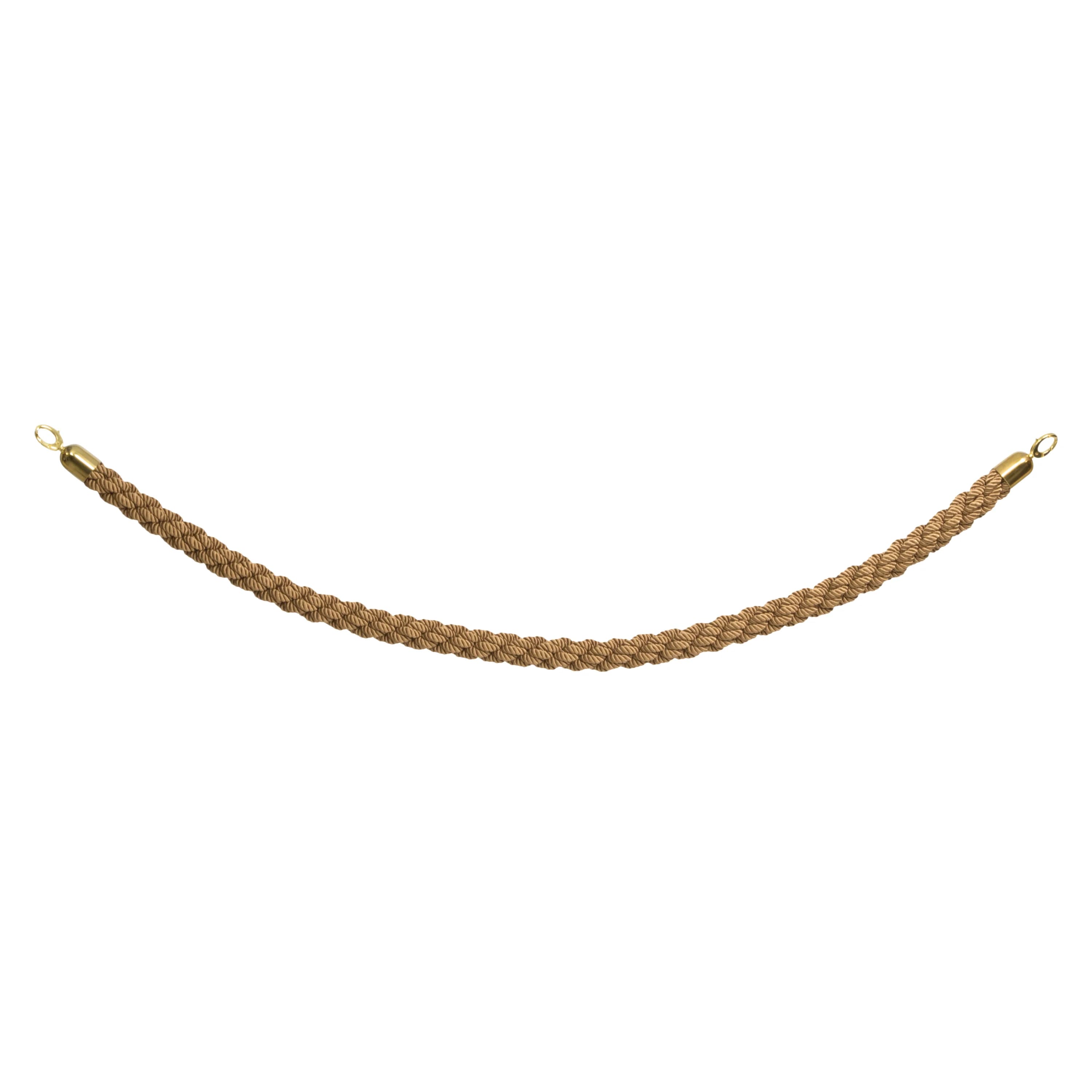 Securit® Corde tressée pour Poteau d'accueil "Classic" - Marron - Embouts Dorés - 150cm