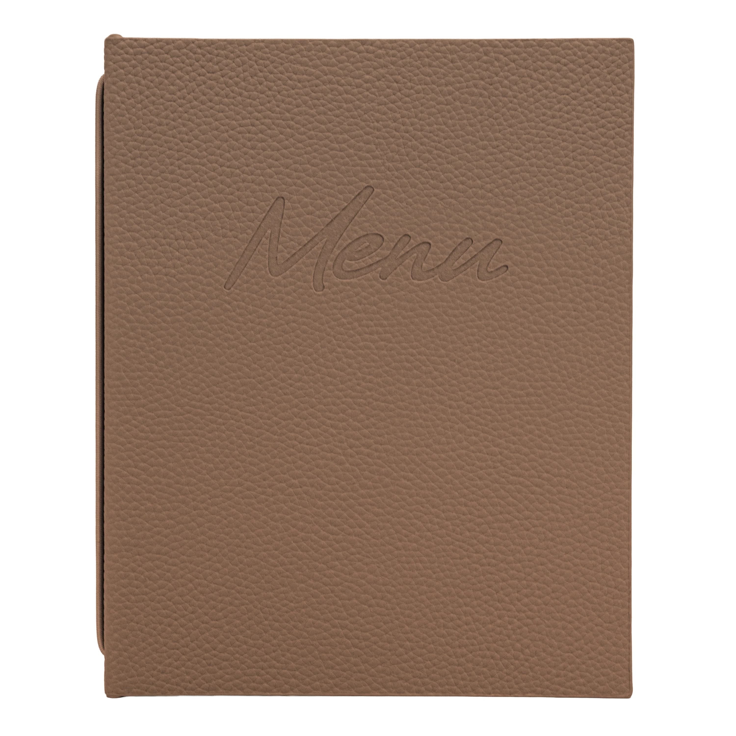 Securit® Protège-menu A5 "Signature" - Marron clair - 4 vues