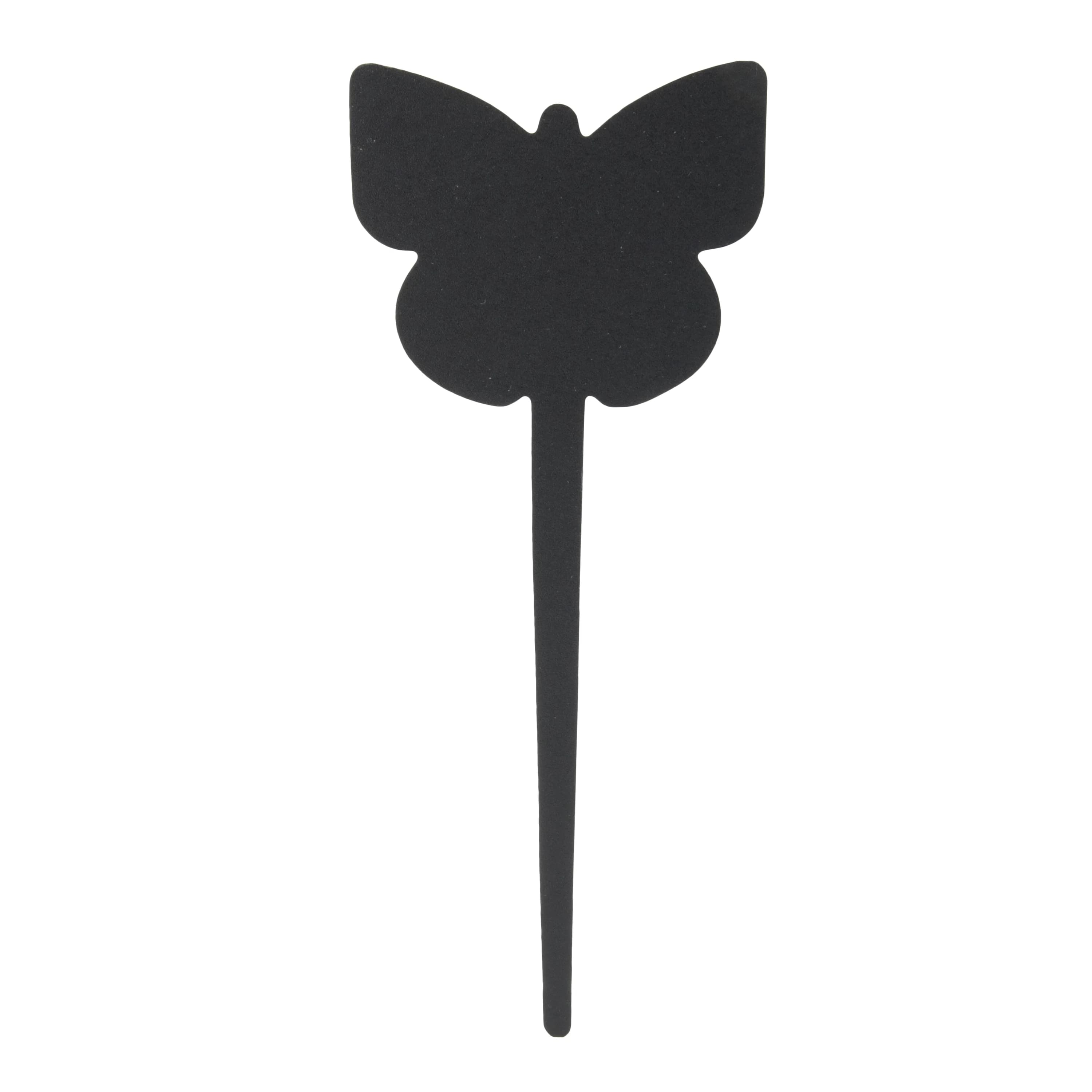 Securit® Lot de 5 Étiquettes Ardoises - Silhouette Papillon - Noir - Feutre-craie inclus