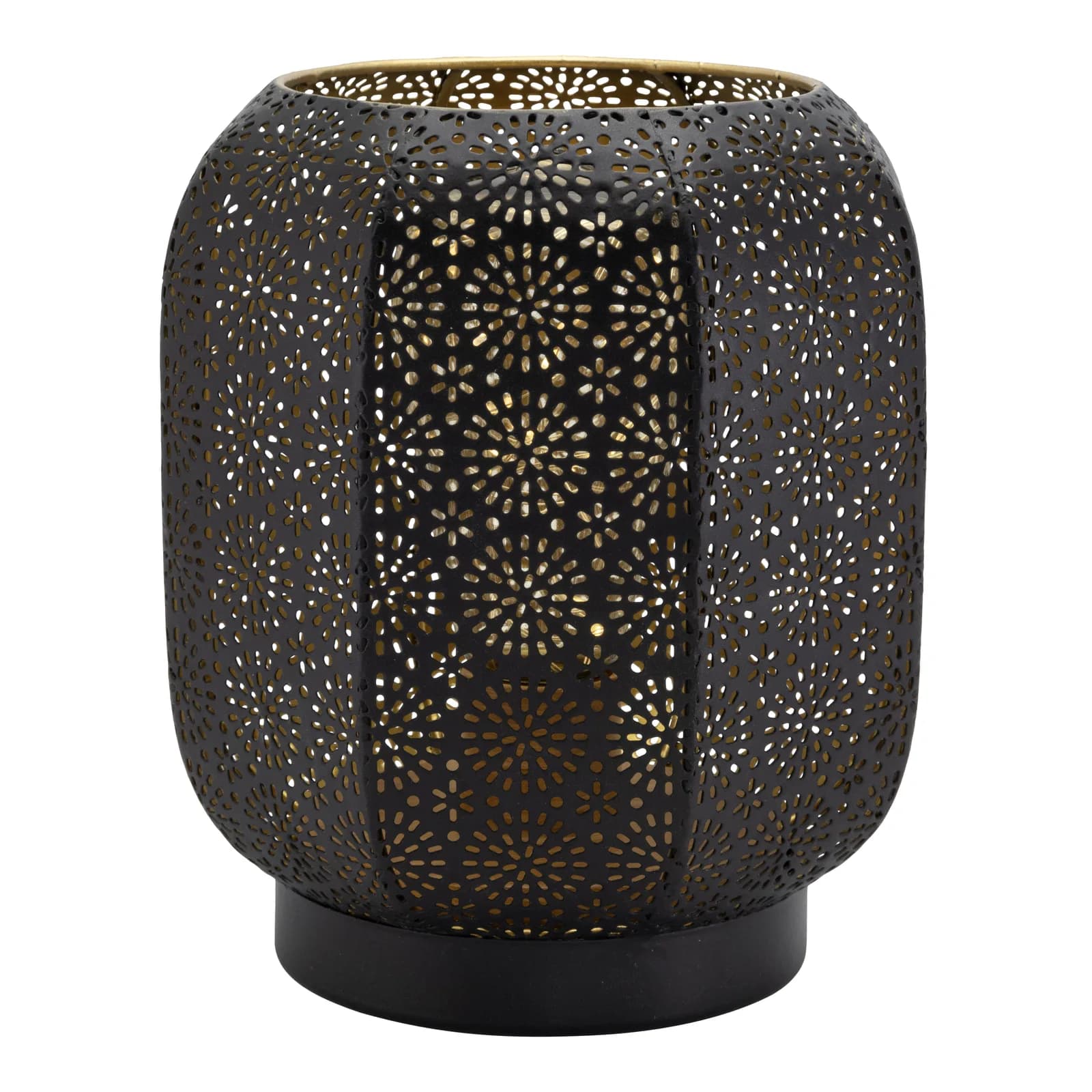 Securit® Marrakech draadloze led-tafellamp — zwart/goud — binnen/buiten — magnetische kabel inbegrepen