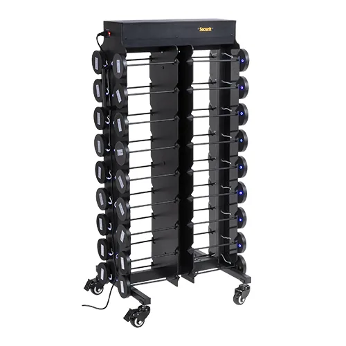 Securit® Chariot de chargement complet avec 36 Lampes de table "Angelina" - Noir