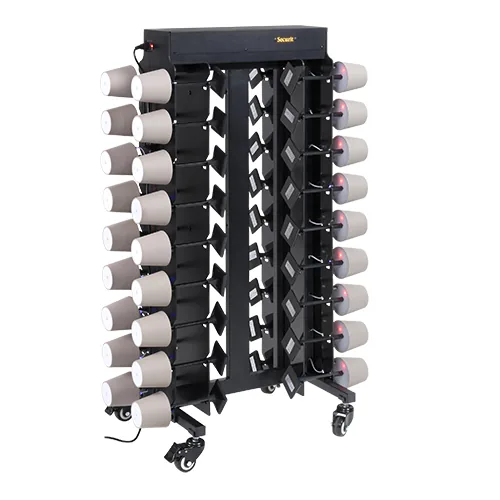 Securit® Chariot de chargement complet avec 36 Lampes de table "Milano" - Noir et Taupe
