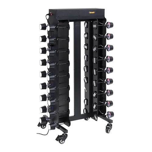 Securit® Chariot de chargement complet avec 36 Lampes de table "Monte Carlo" - Noir