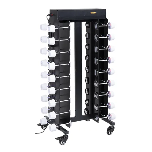 Securit® Chariot de chargement complet avec 36 Lampes de table "Monte Carlo" - Blanc