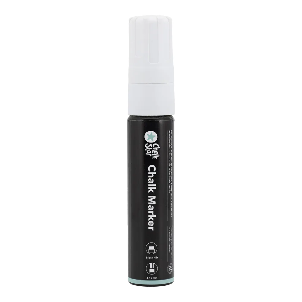 Chalkstar® Vloeibare krijtstift - Wit - Brede punt - Voordelig blister