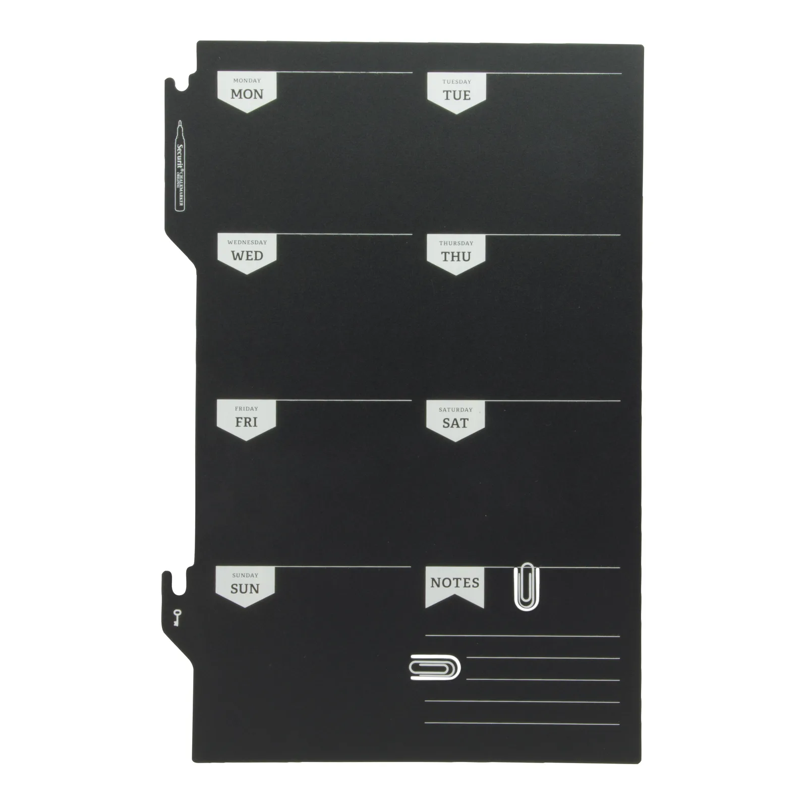 Securit® Wochenplaner Tafel - 29x29cm, mit Kreidestift und Befestigungsset