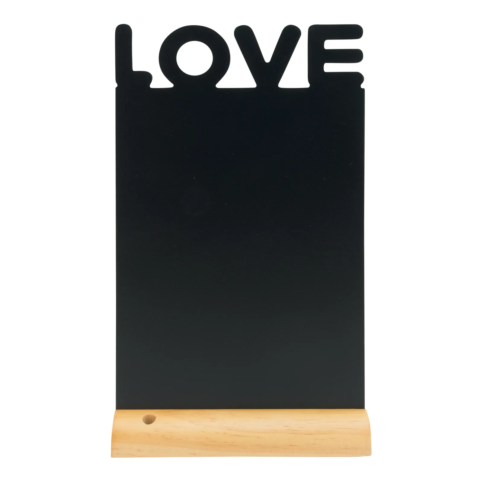 Securit® tafelkrijtbord hart-silhouet op houten voet - met krijtstift