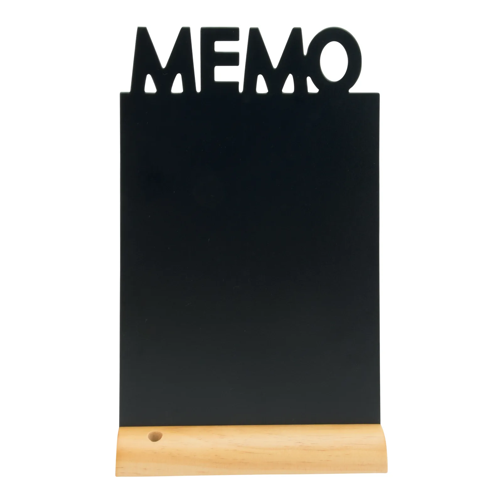 Securit® tafelkrijtbord memo-silhouet op houten voet - met vloeibare krijtstift
