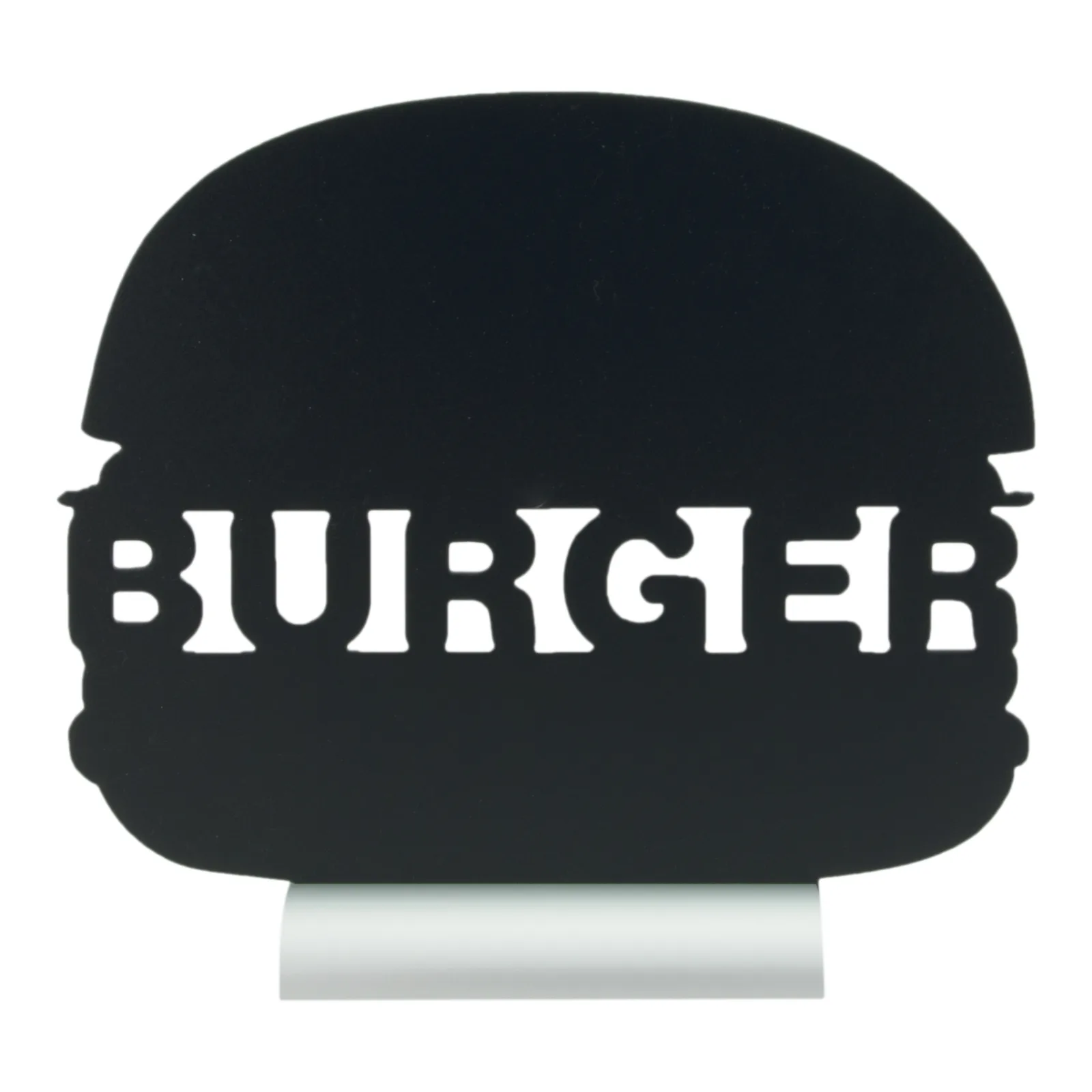 Securit® Silhouette Tafel Hamburger mit Aluminium-Sockel und Marker