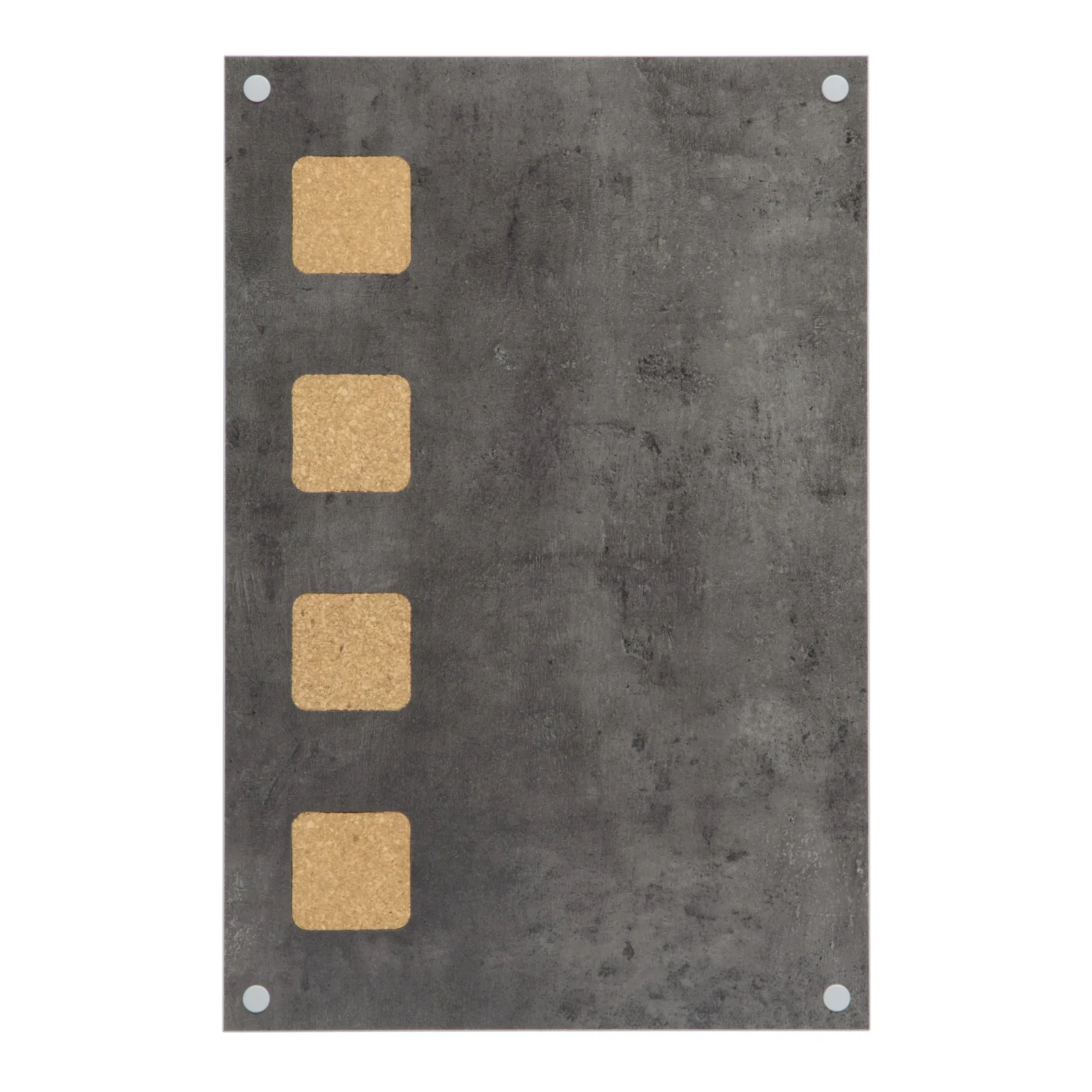 Securit® Wandmerkzettel Betonoptik mit Korkfächern Grau 58x38x1,3cm