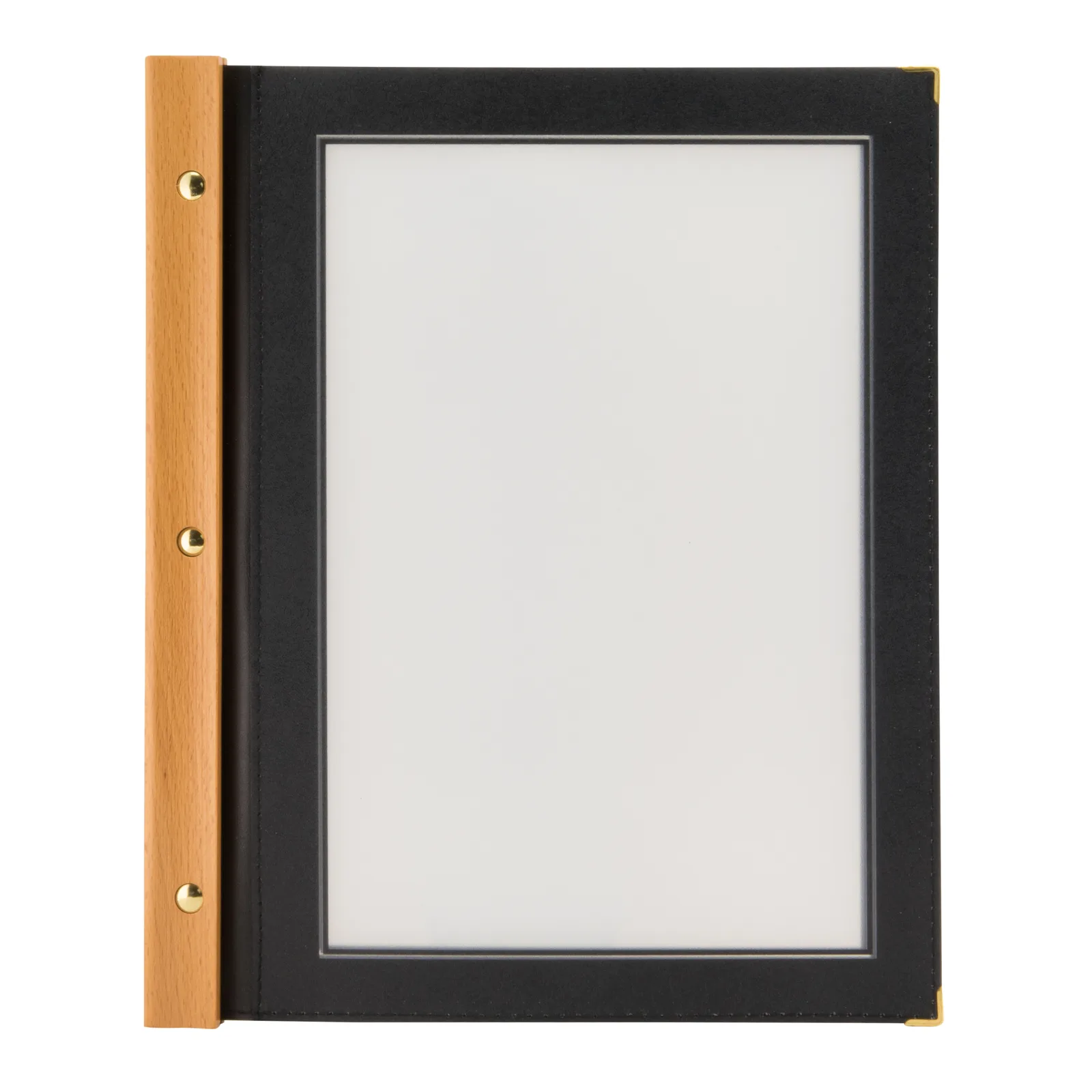 Securit® menukaarthouder A4 Wood-look zwart – 4 zichten