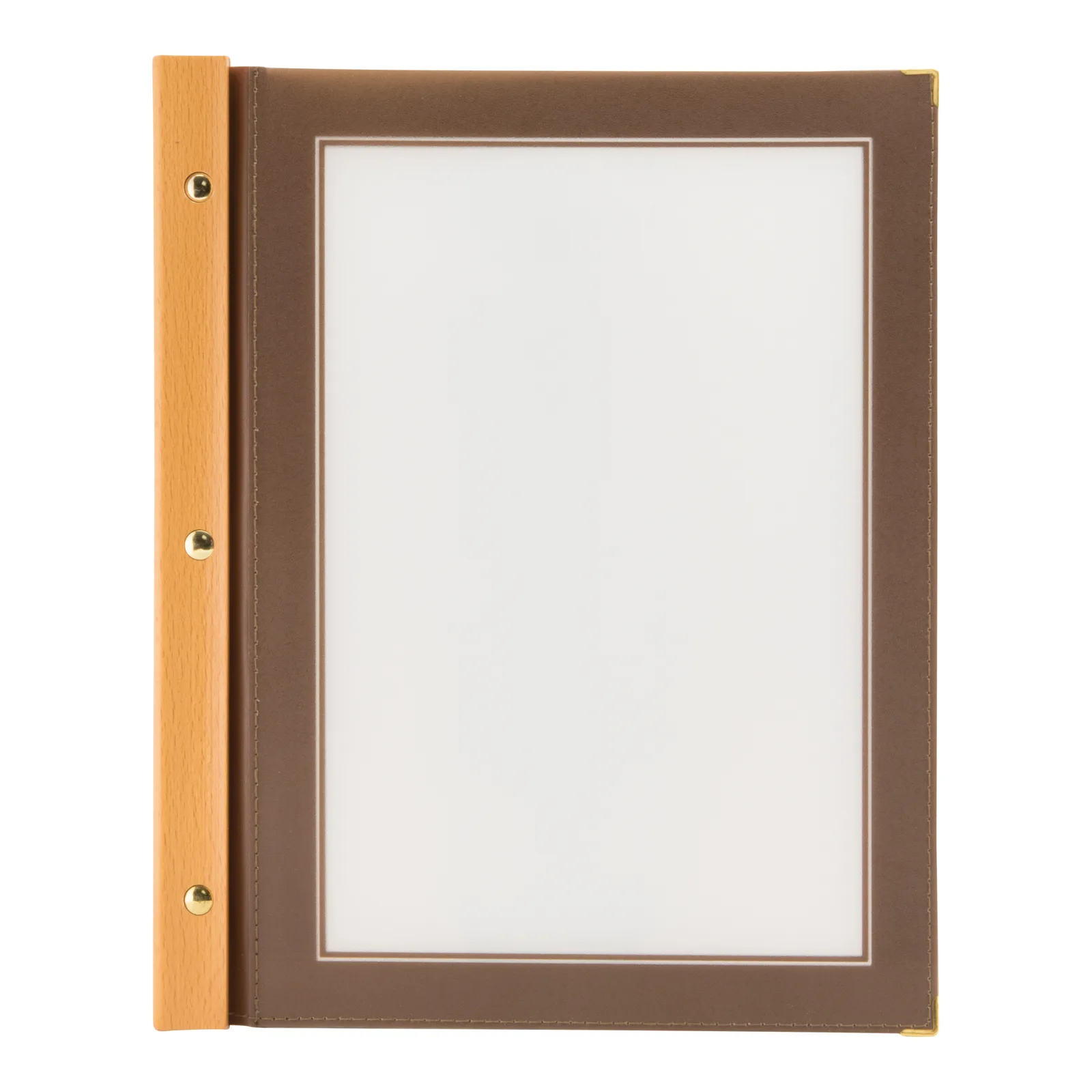 Securit® menukaarthouder A4 houteffect bruin – 4 zichten