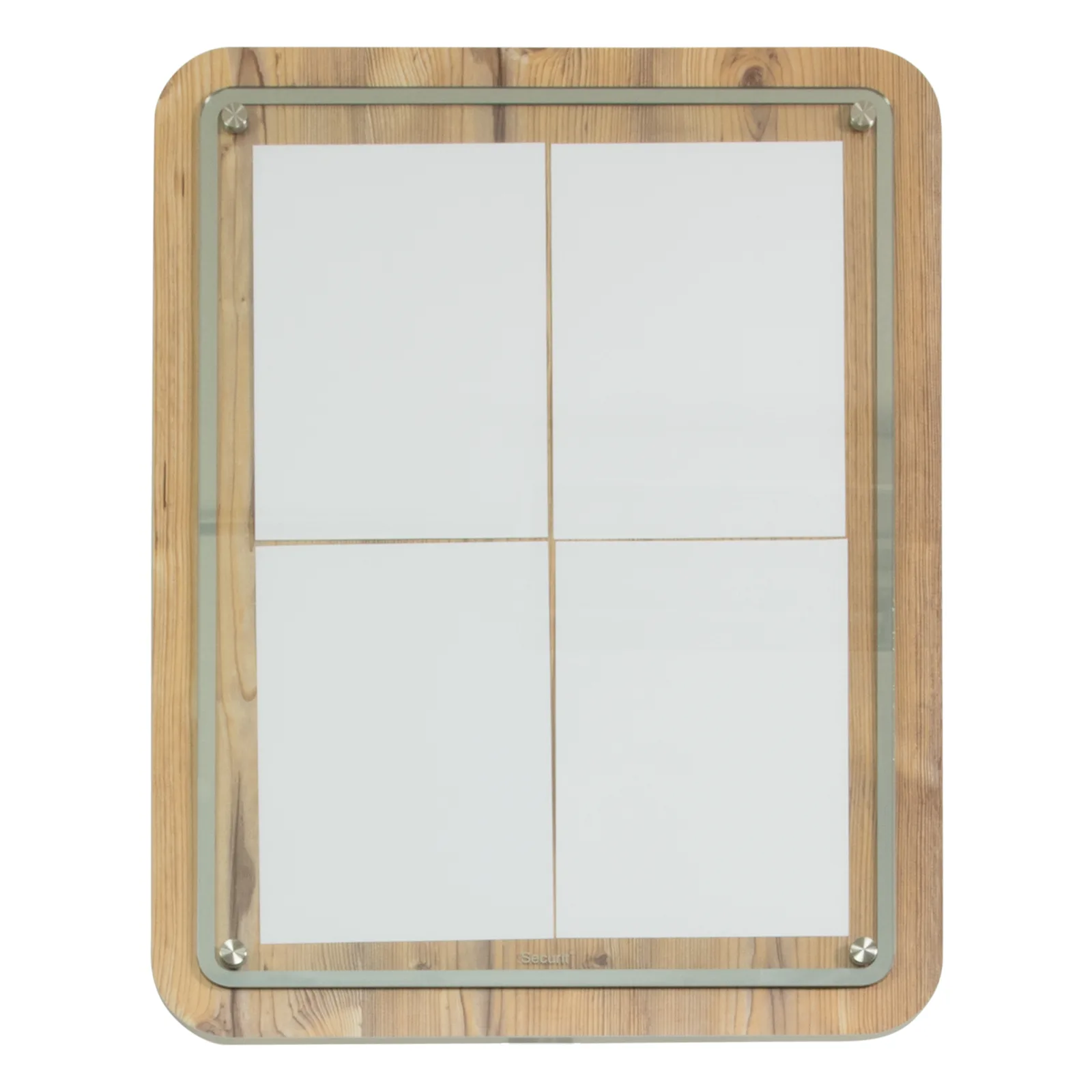 Securit® Glass Star Holz-Ständer mit Glasplatte - Eiche - 4×A4