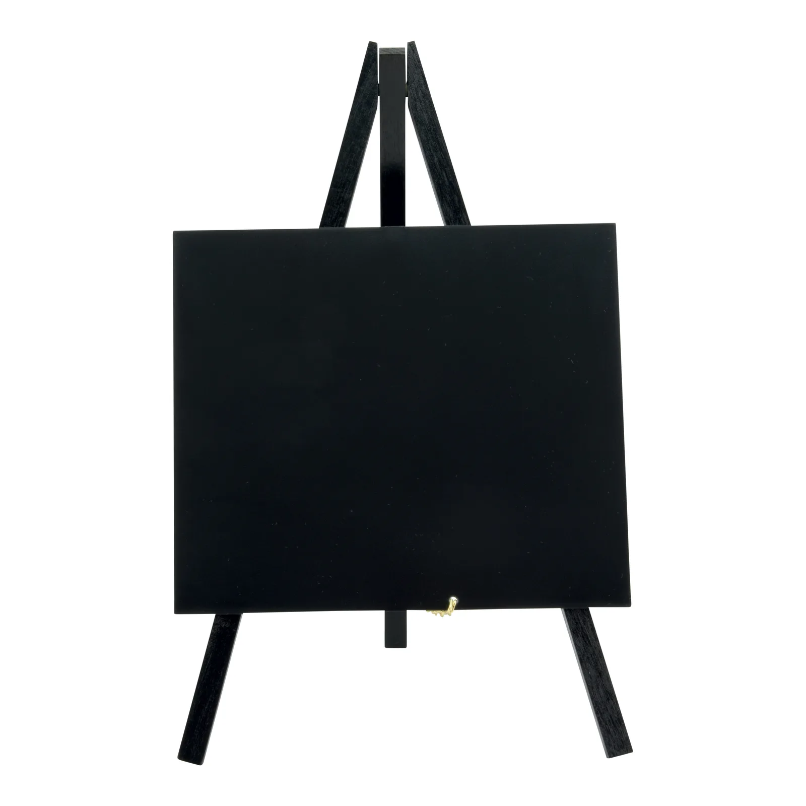 Securit® mini-krijtbord op standaard — zwart gelakt hout — met krijtstift
