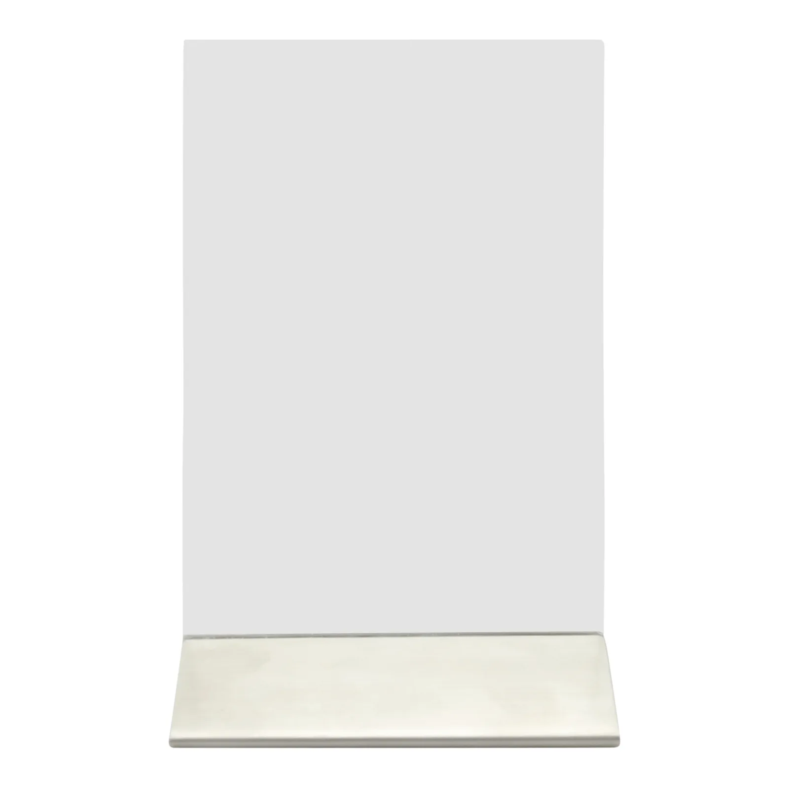 Securit® tafelhouder A6 transparant verticaal — acryl met inox sokkel — dubbelzijdig