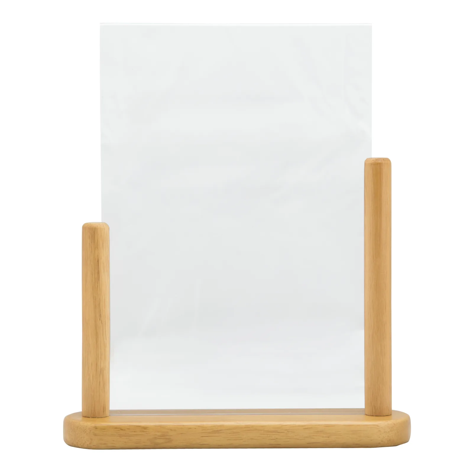 Securit® Tischaufsteller, Groß, Holz mit Teak-Lackierung
