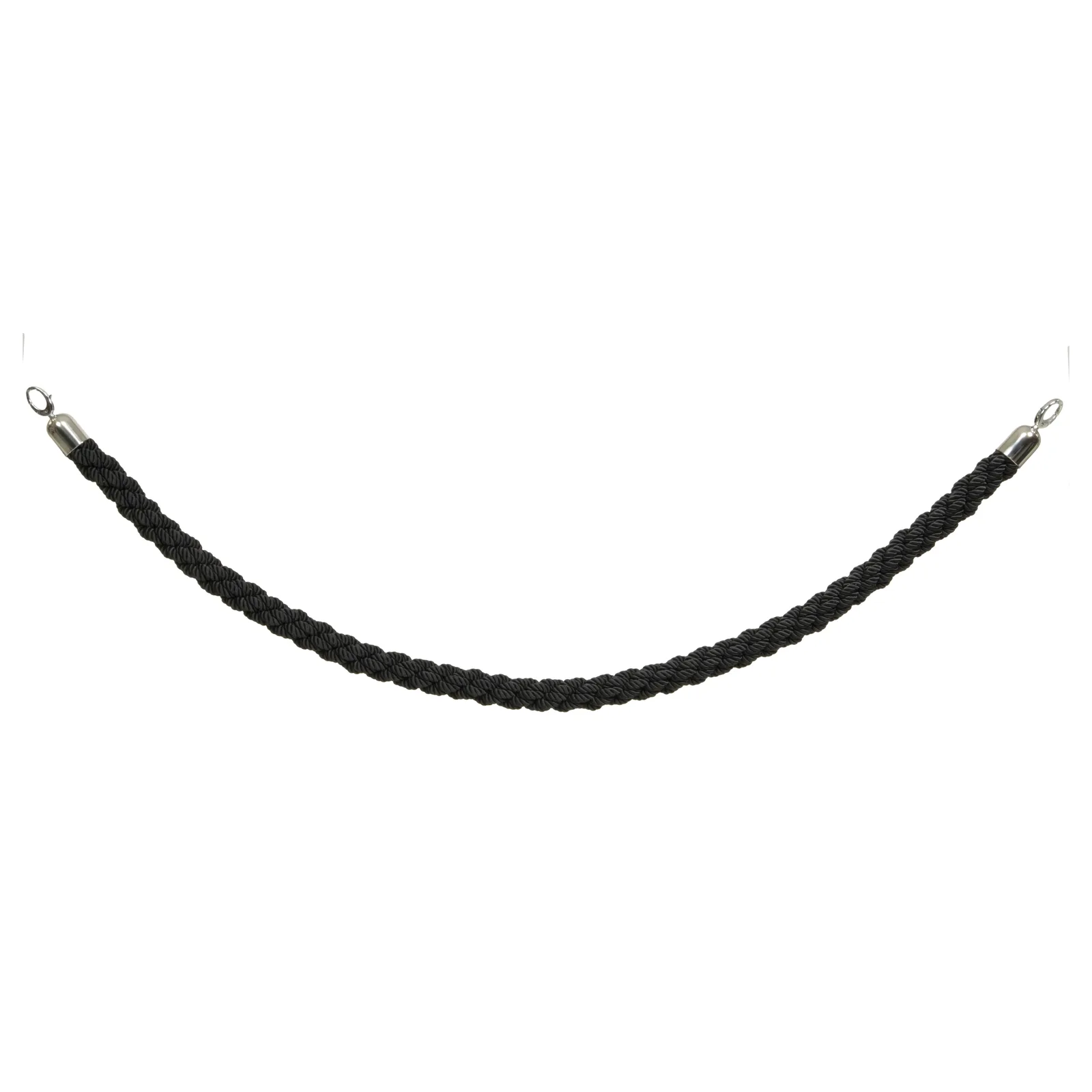 Securit® Classic koord voor afzetpaal – Zwart met verchroomde uiteinden – 150 cm