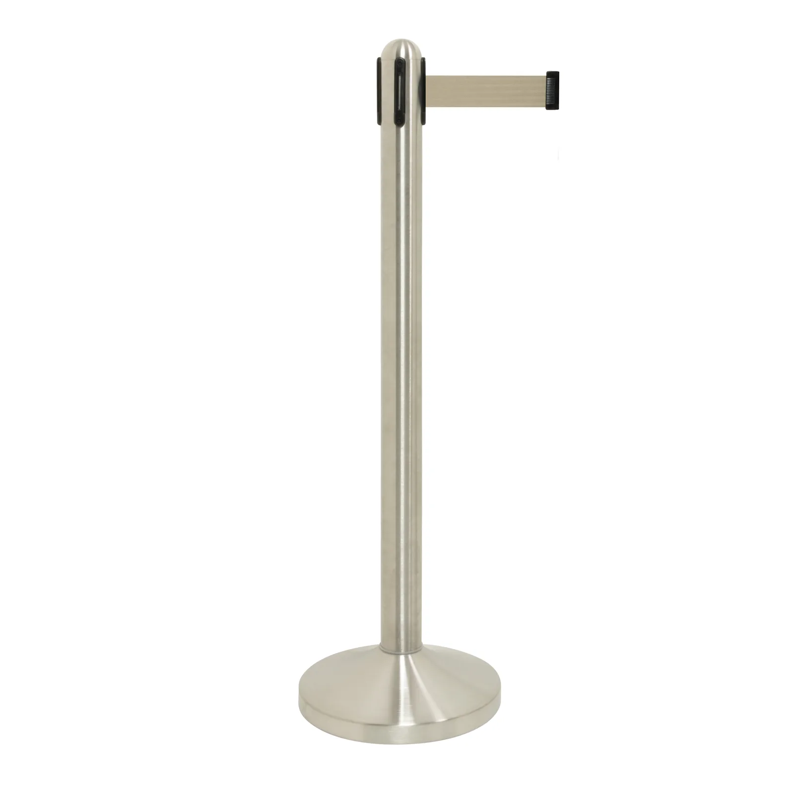 Securit® Set Ausziehbares Absperrseil Grau + Sockel - Edelstahl - 100cm (Seil 210cm)