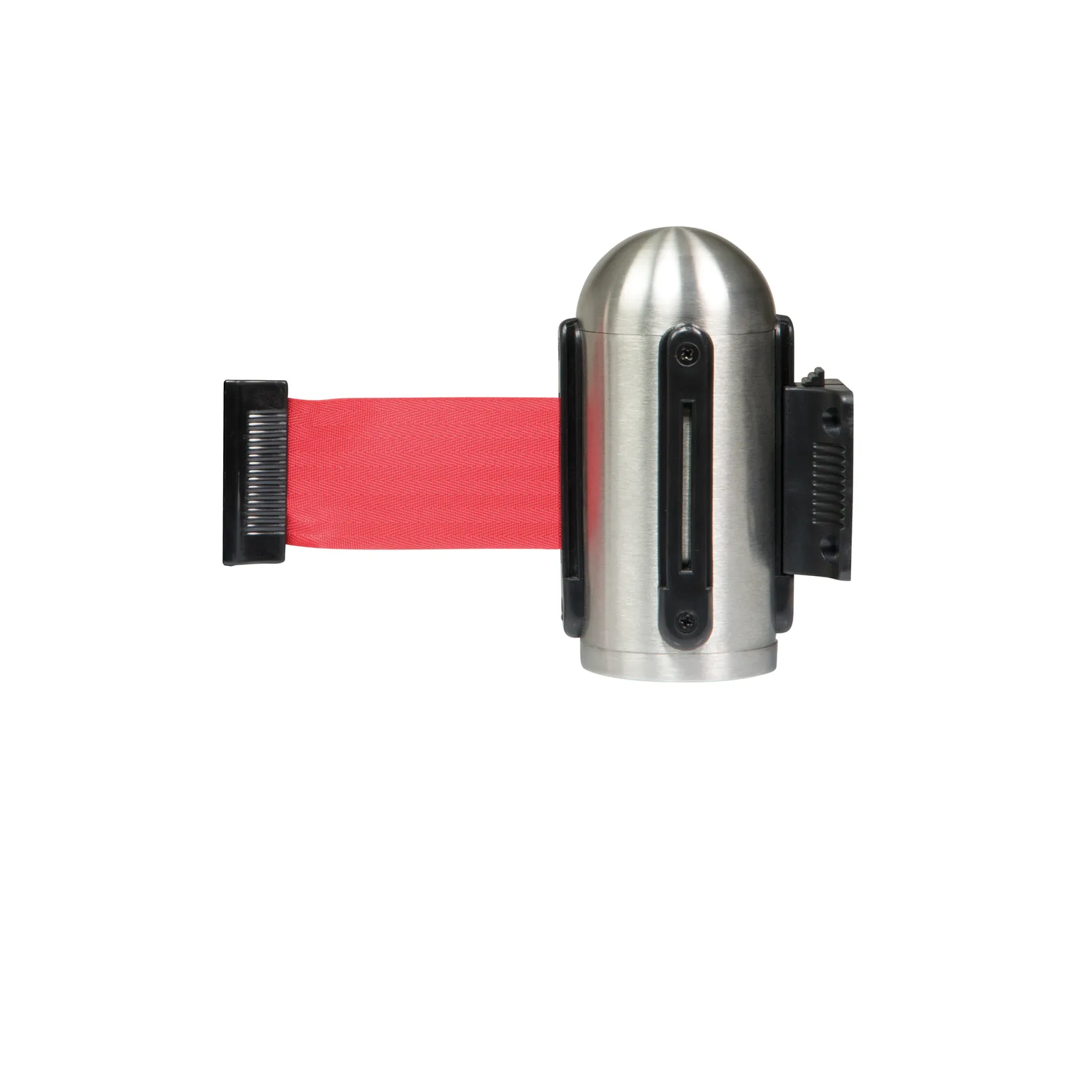 Securit® wandhouder voor intrekbaar afzetlint – Rood 205 cm – Roestvrijstalen afwerking